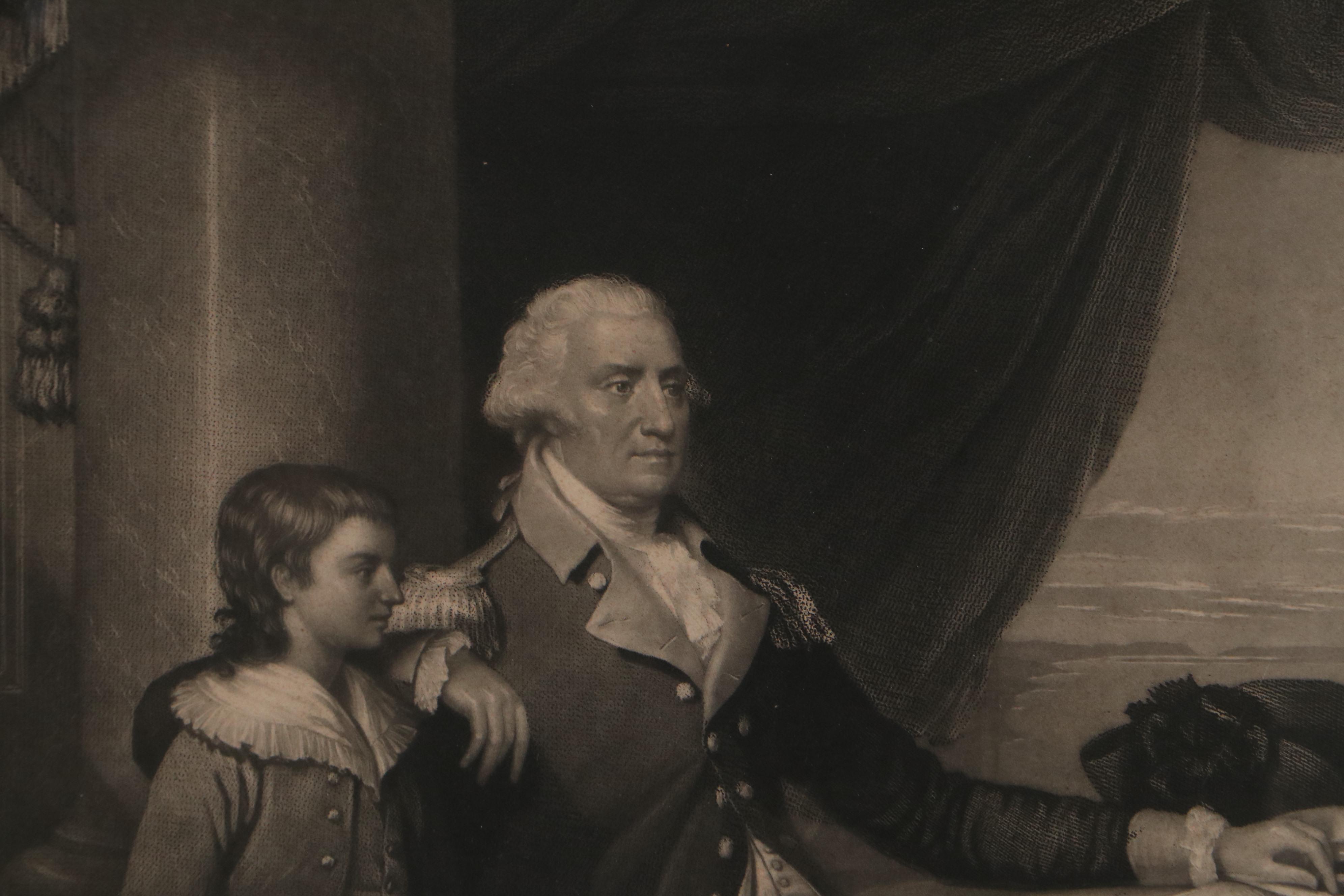 John Sartain Etching After Edward Savage of Washington Family, Circa 1860