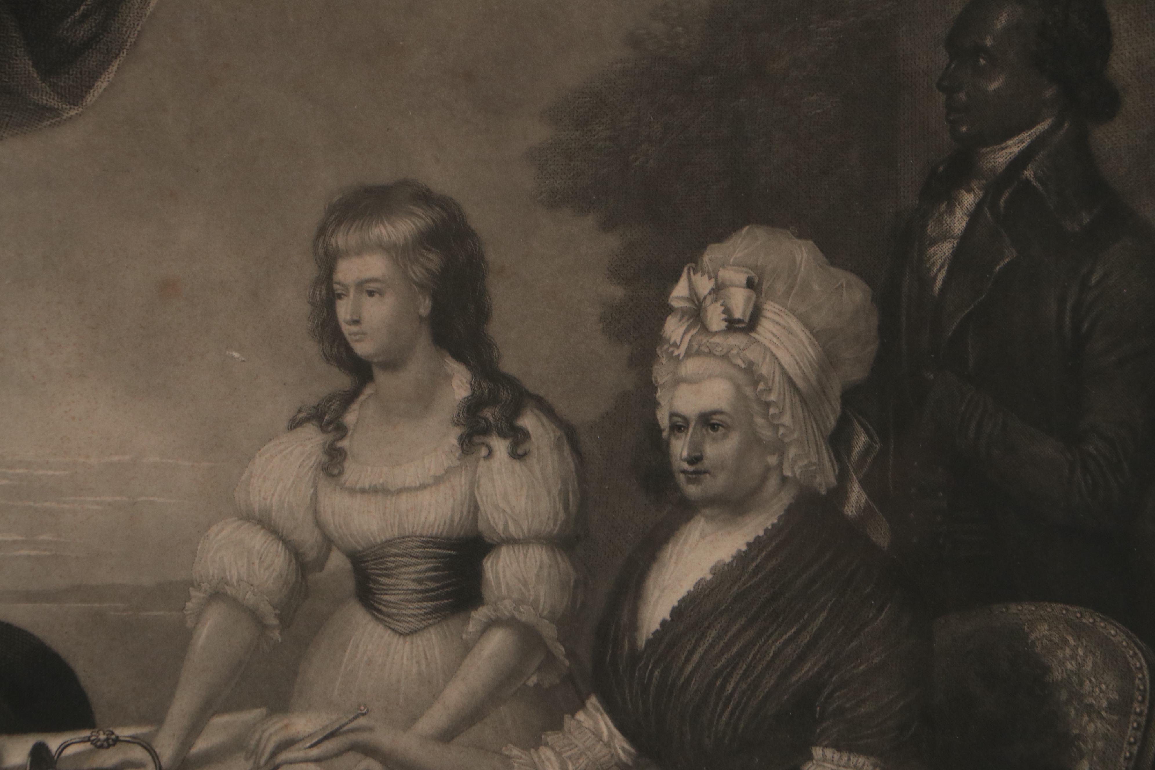 John Sartain Etching After Edward Savage of Washington Family, Circa 1860