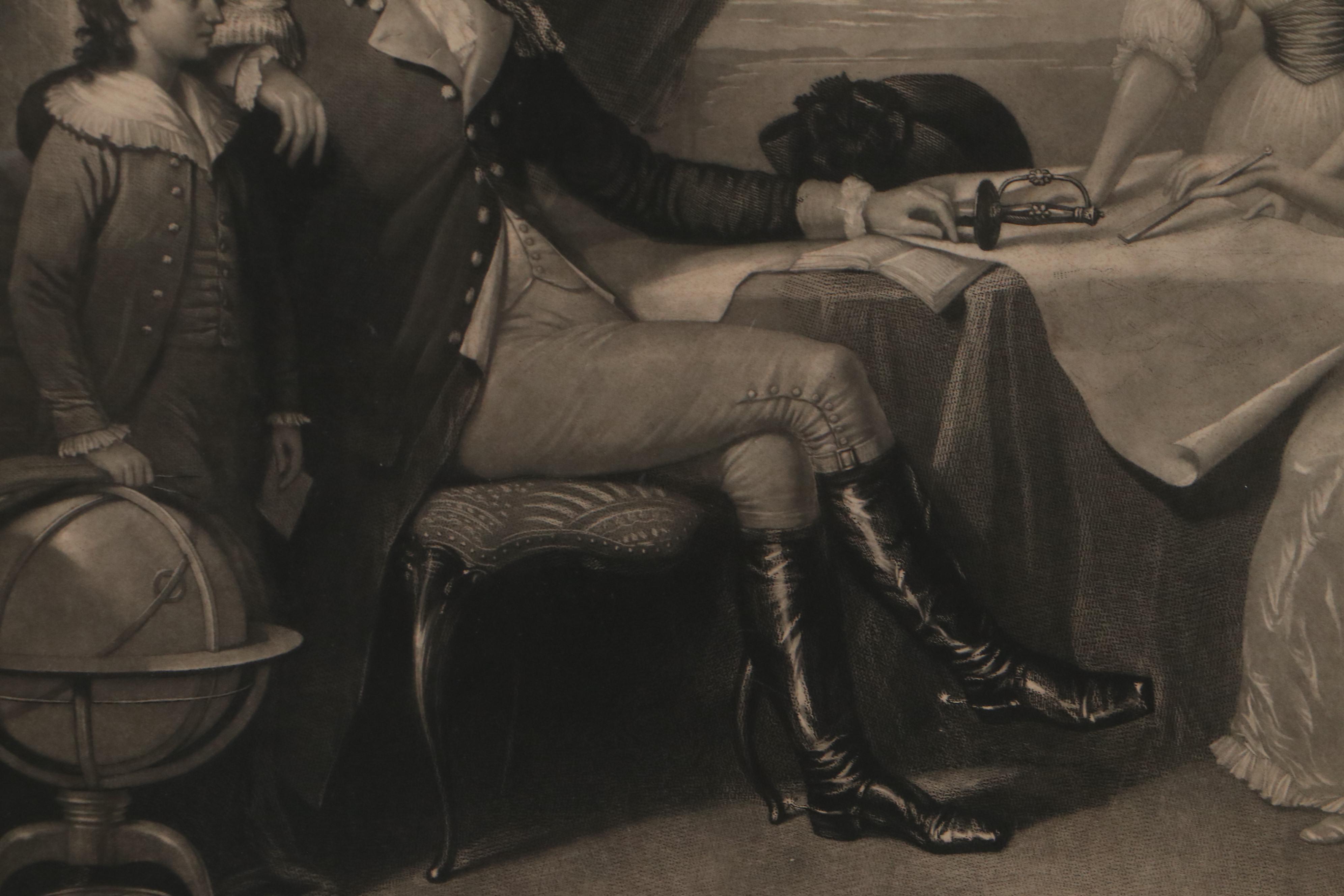 John Sartain Etching After Edward Savage of Washington Family, Circa 1860