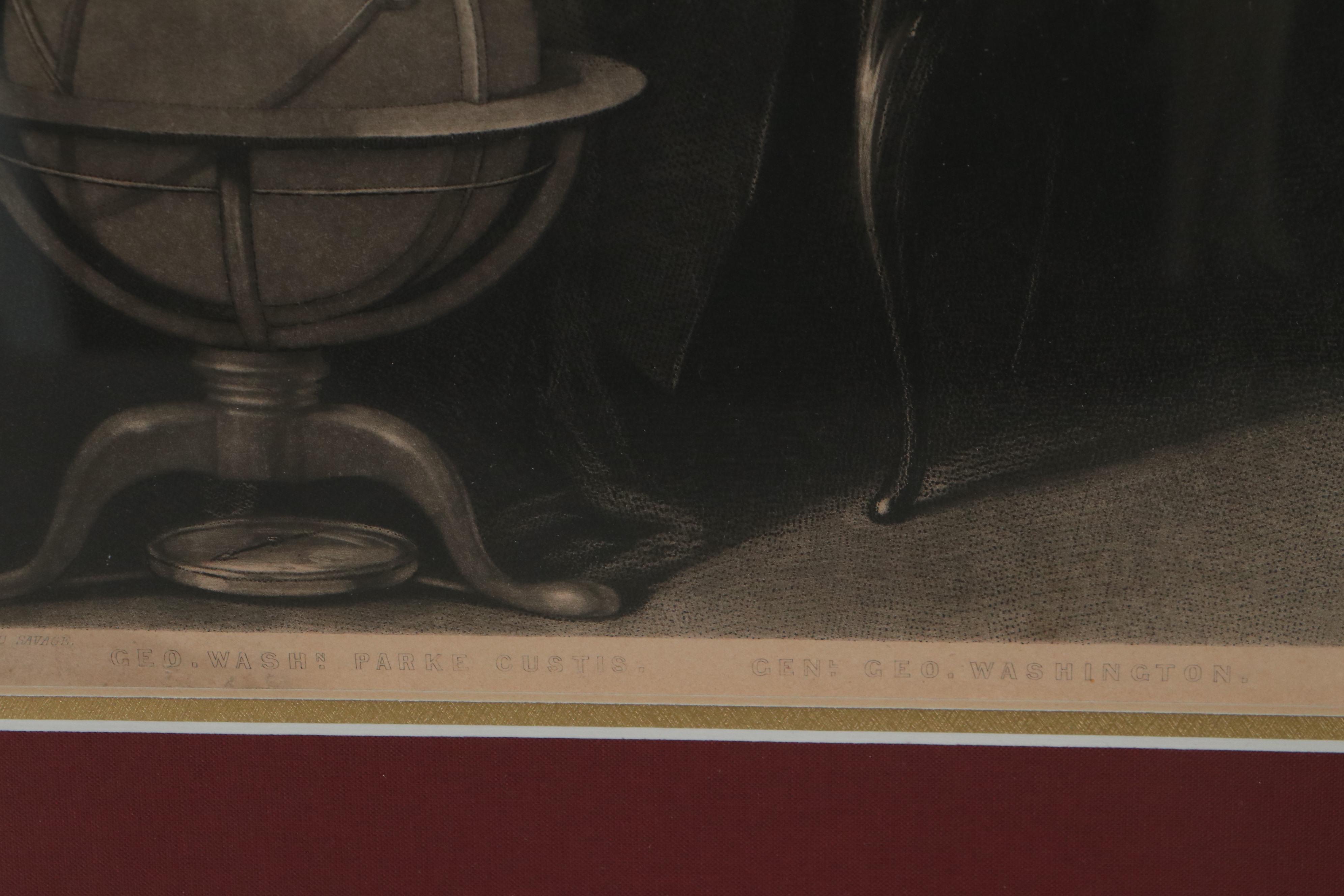 John Sartain Etching After Edward Savage of Washington Family, Circa 1860