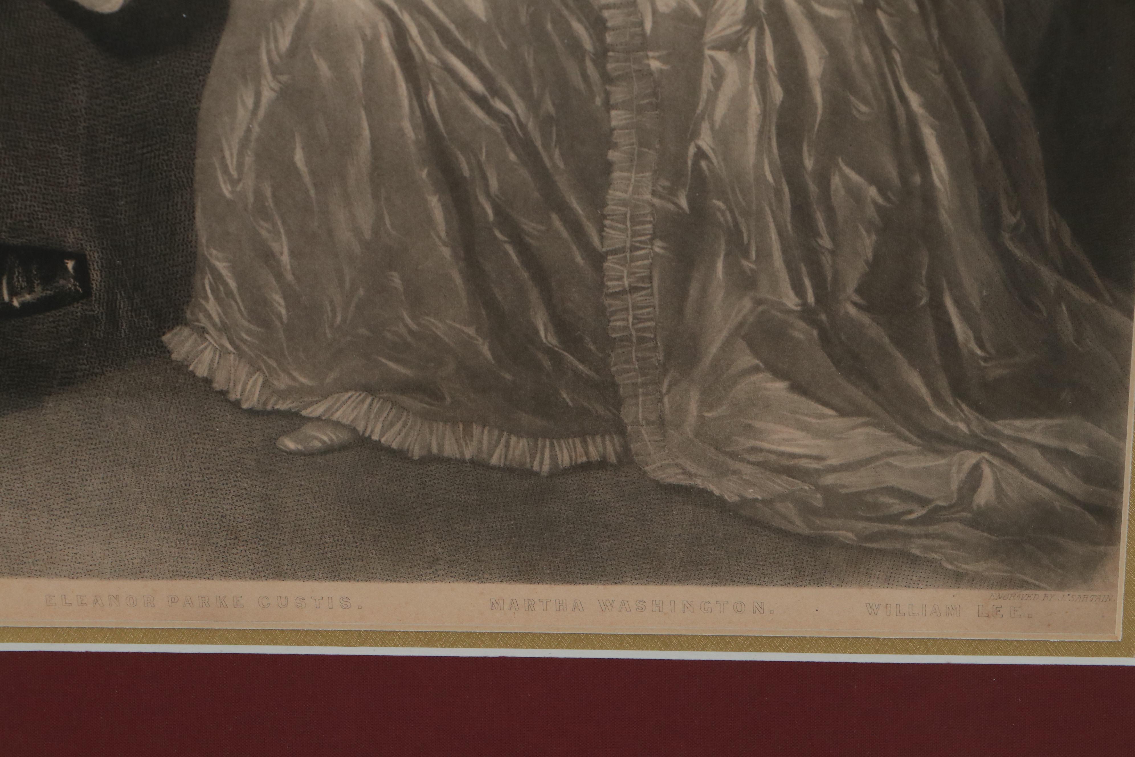 John Sartain Etching After Edward Savage of Washington Family, Circa 1860