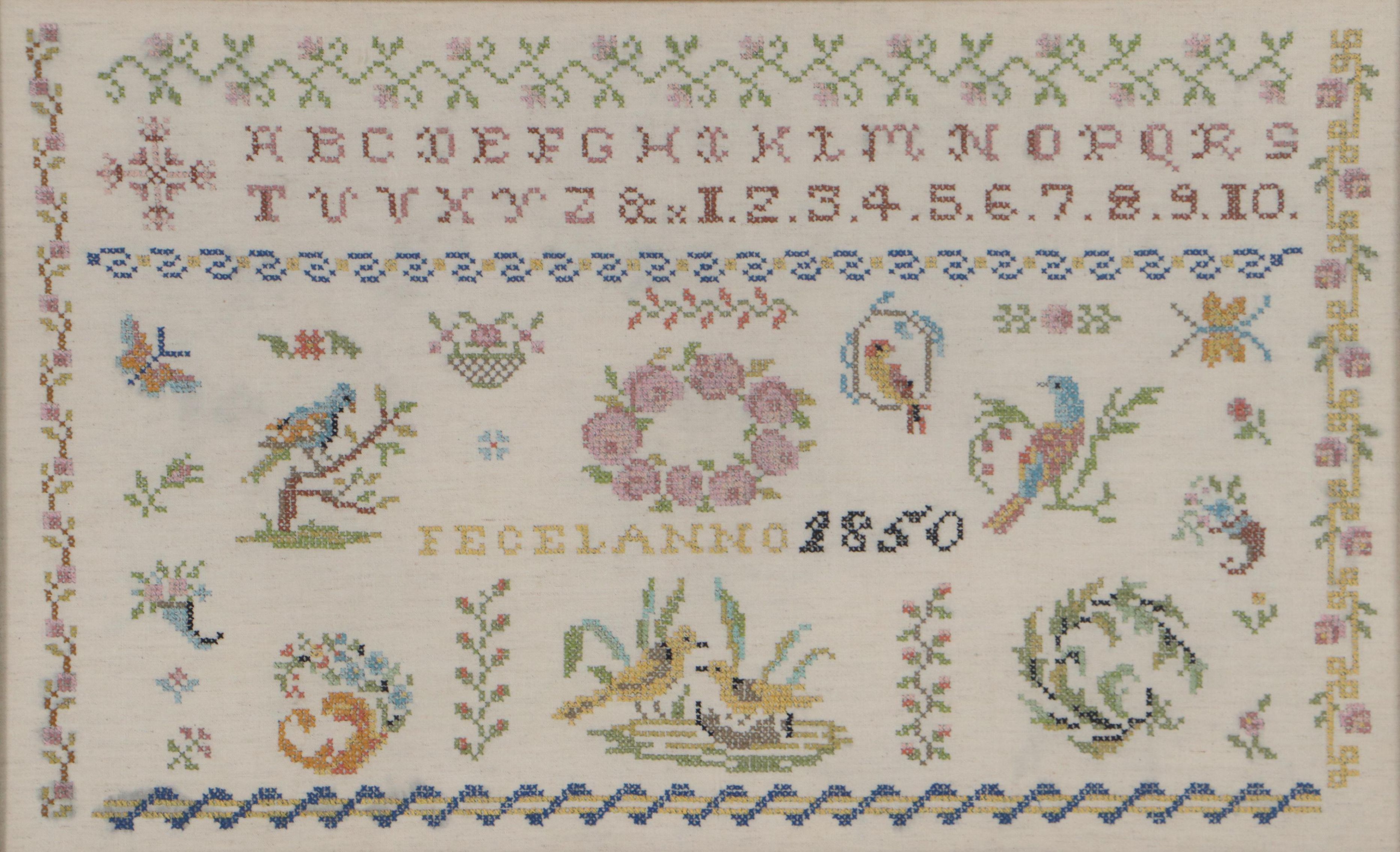Cross-Stitch Alphabet Sampler, 1850