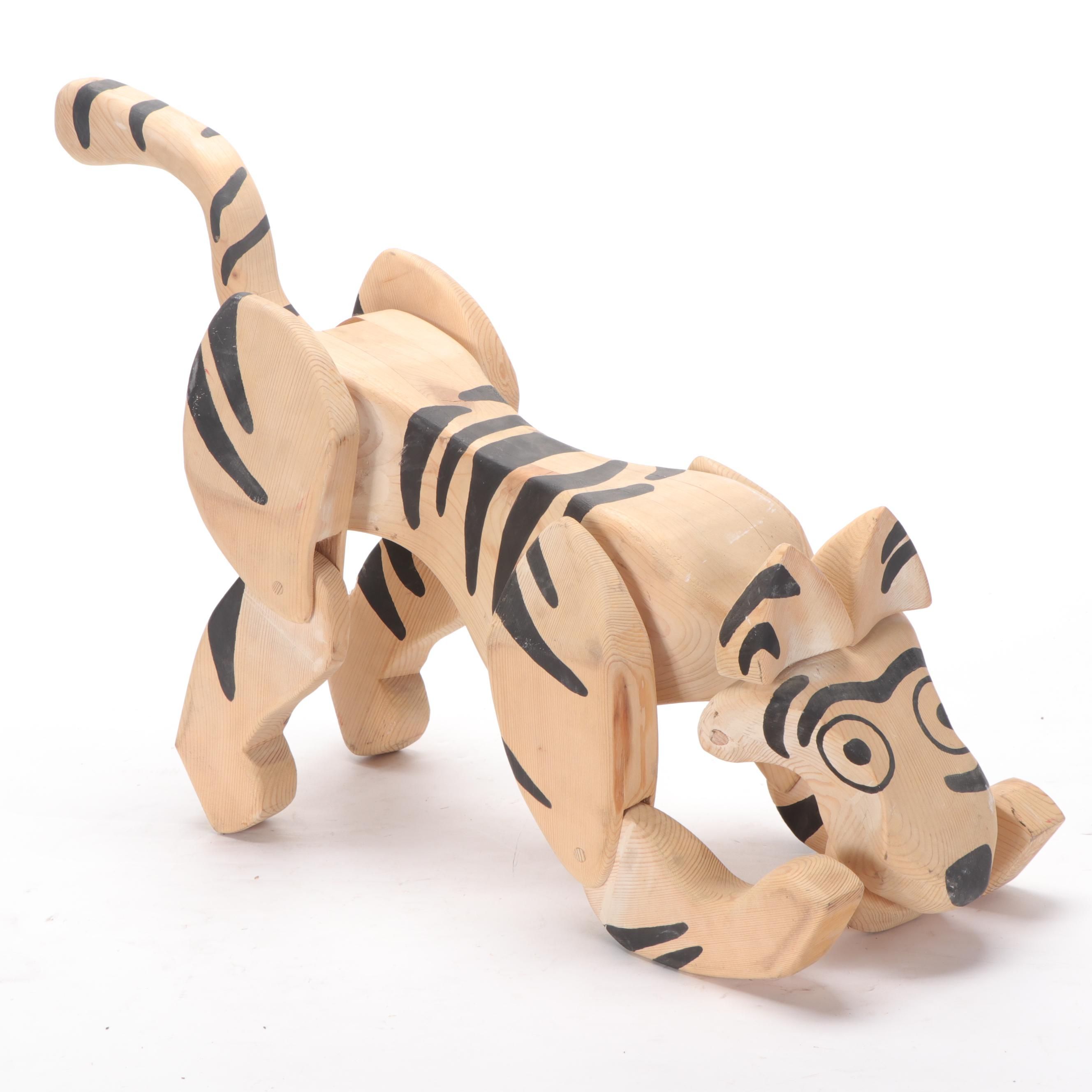 Wooden Tiger Figurine EBTH
