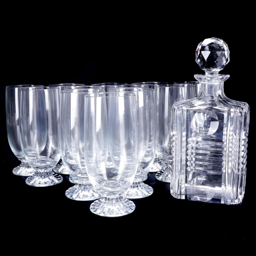 Mikasa "The Ritz" Highball Glasses and Other Cut Crystal Decanter