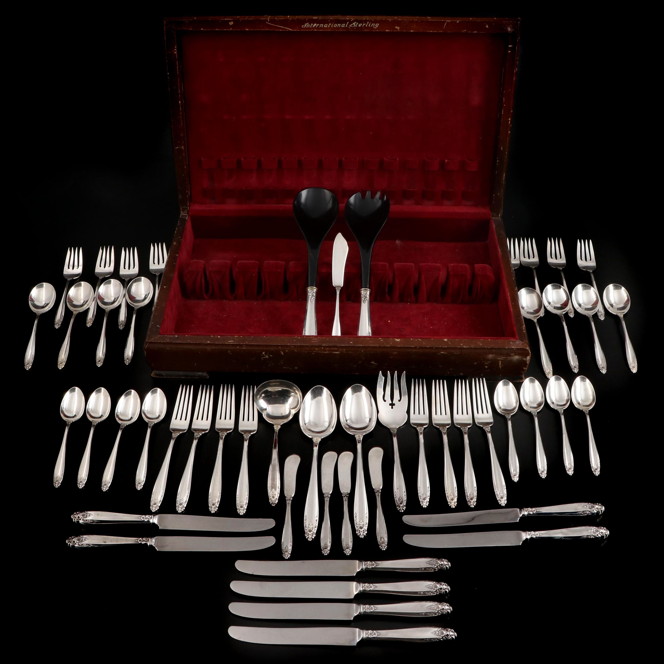 International "Prelude" Sterling Silver Flatware with Storage Chest