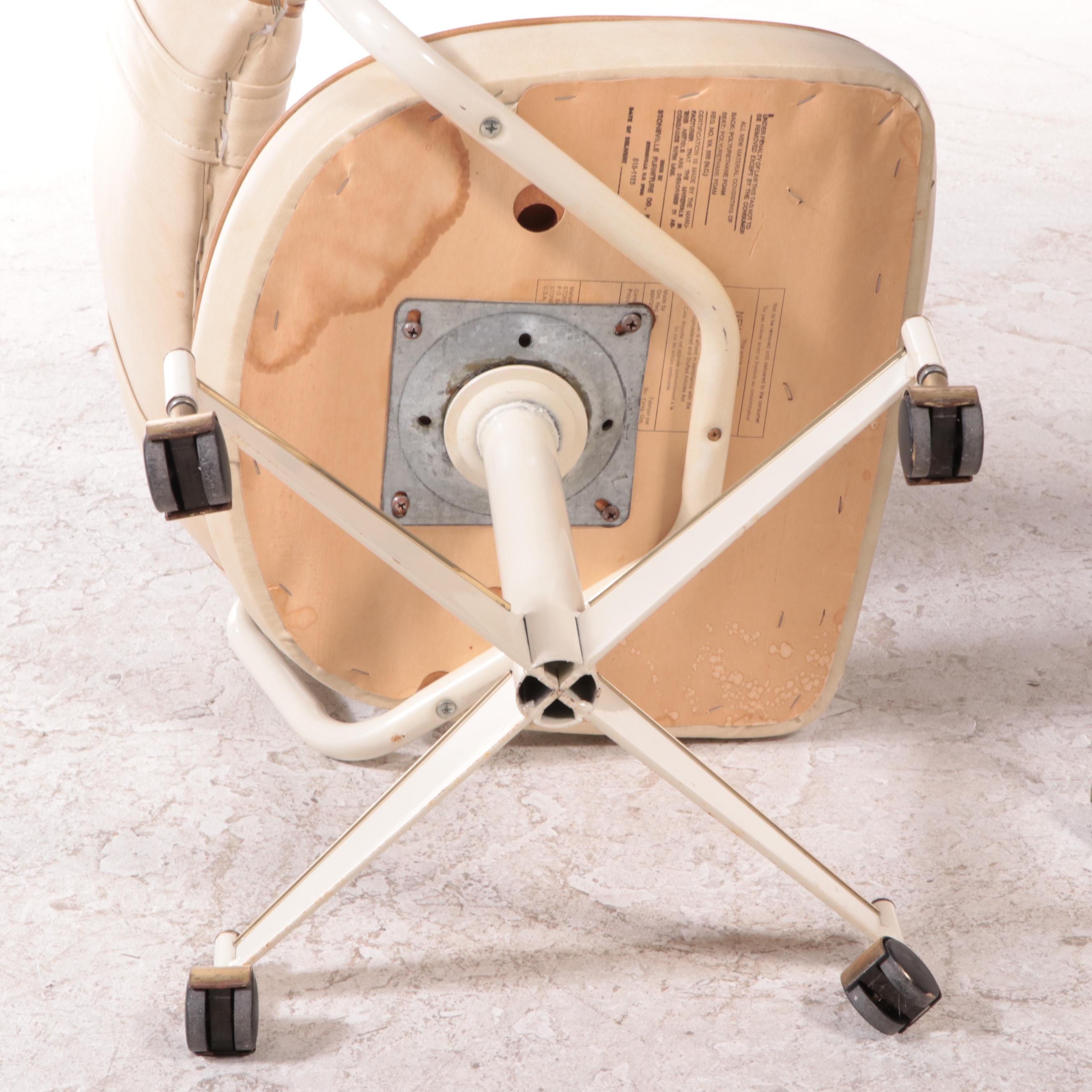 Stoneville Furfniture, Pair of Vinyl Upholstered Armchairs on Casters, 1970s