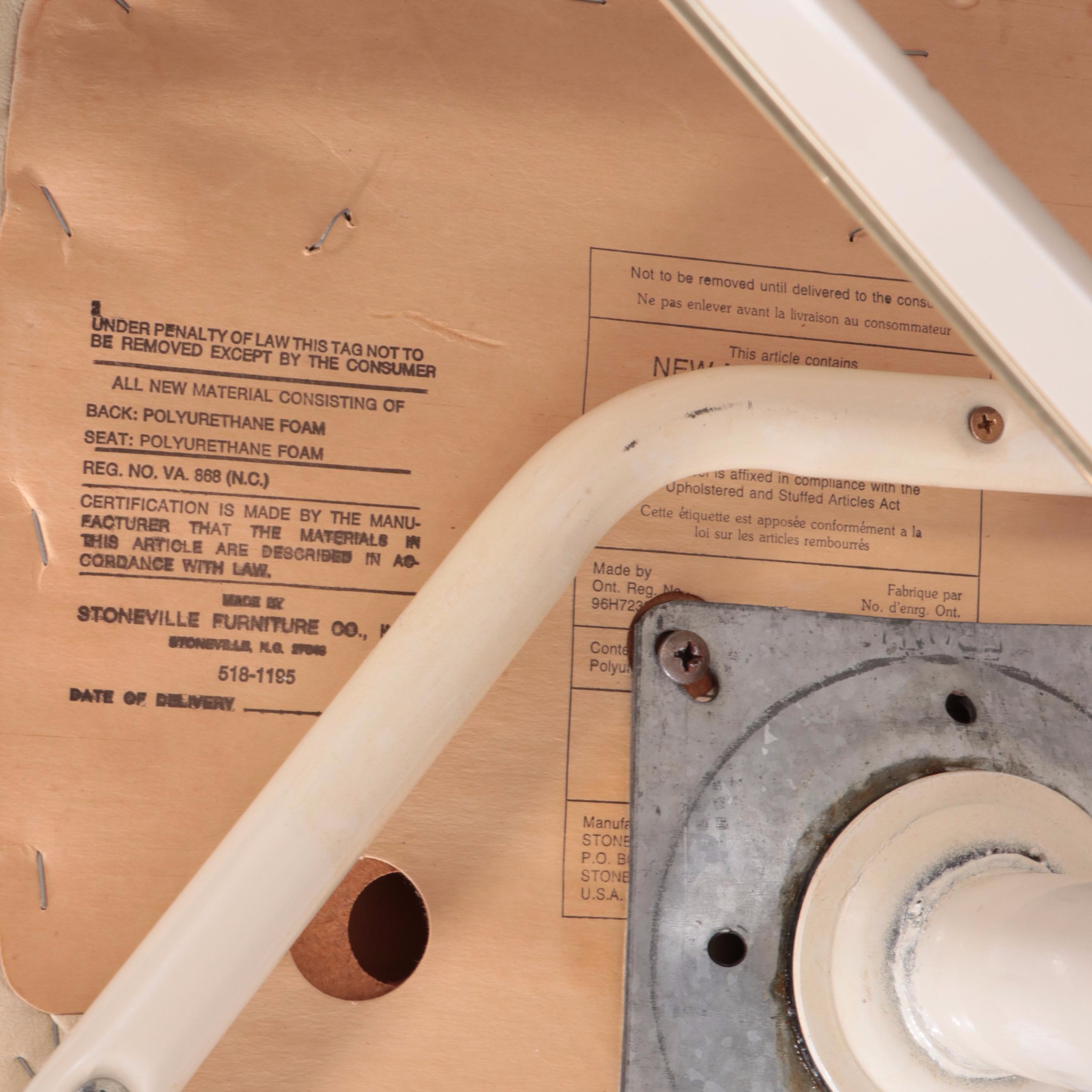 Stoneville Furfniture, Pair of Vinyl Upholstered Armchairs on Casters, 1970s