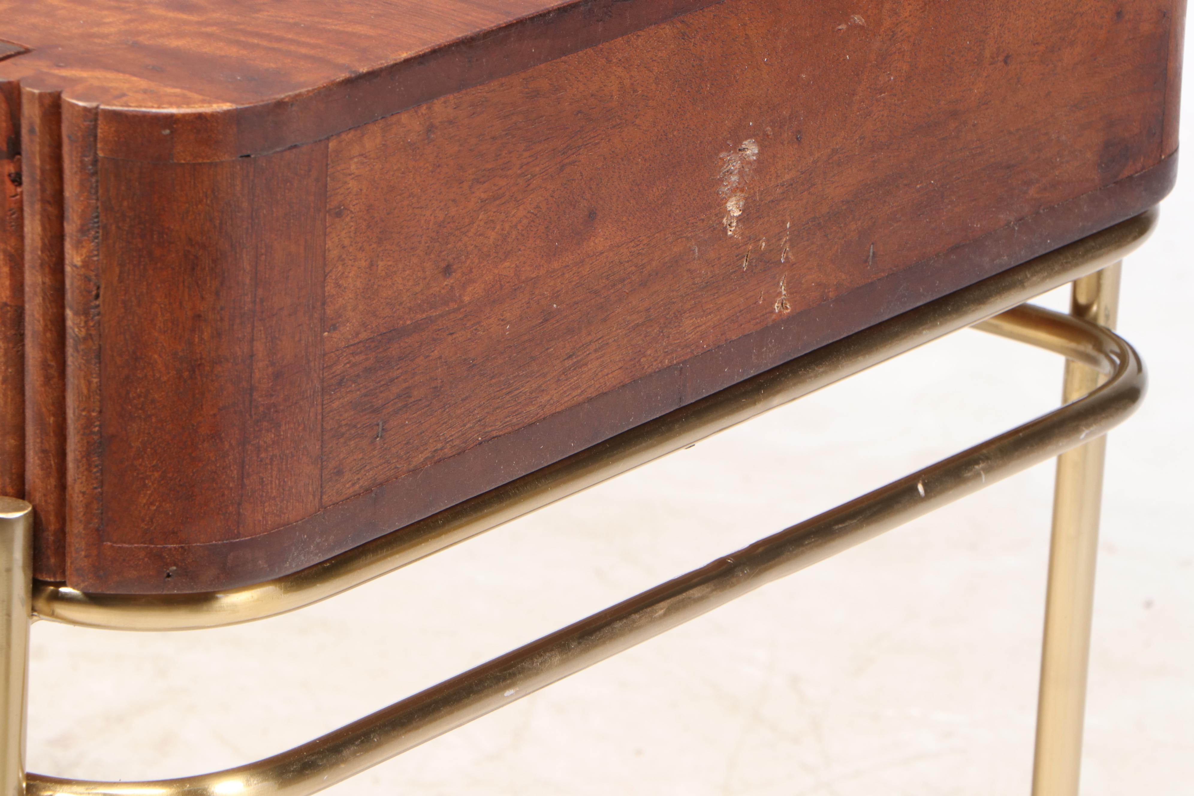 Art Deco Style Mahogany Writing Desk with Reeded Drawers