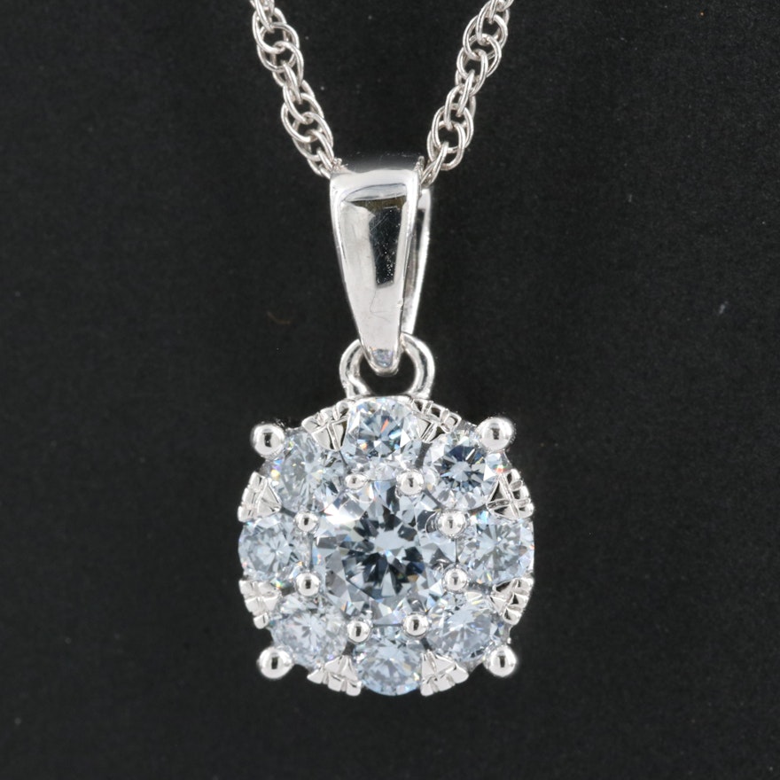 10K 0.48 CTW Lab Grown Diamond Pendant on Sterling Chain