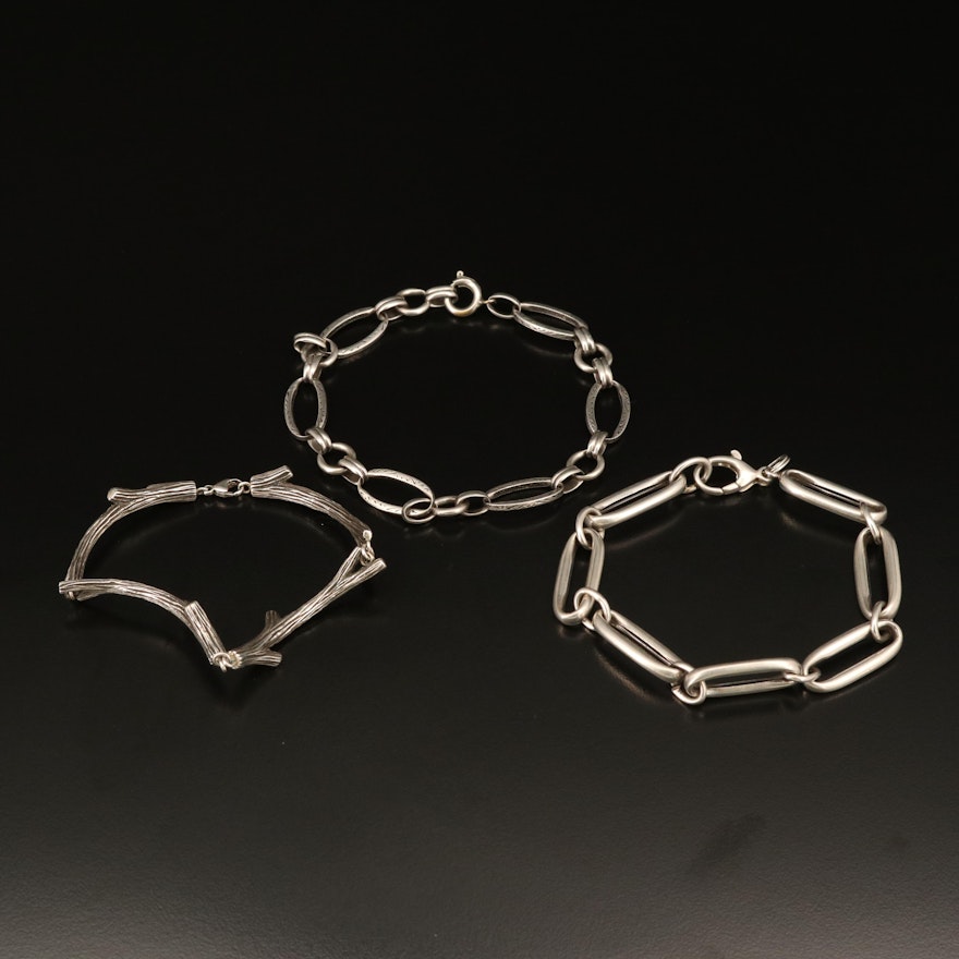 Sterling Cable and Branch Bracelet Featuring Mike Kozumplik