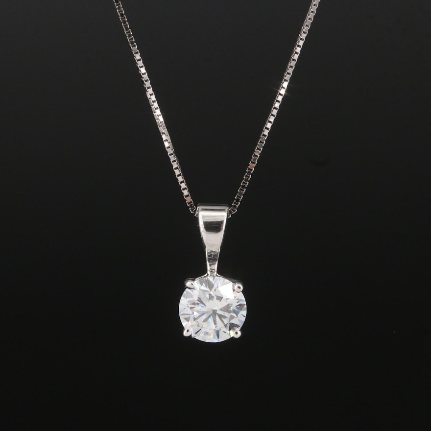 14K 0.64 CT Lab Grown Diamond Pendant Necklace