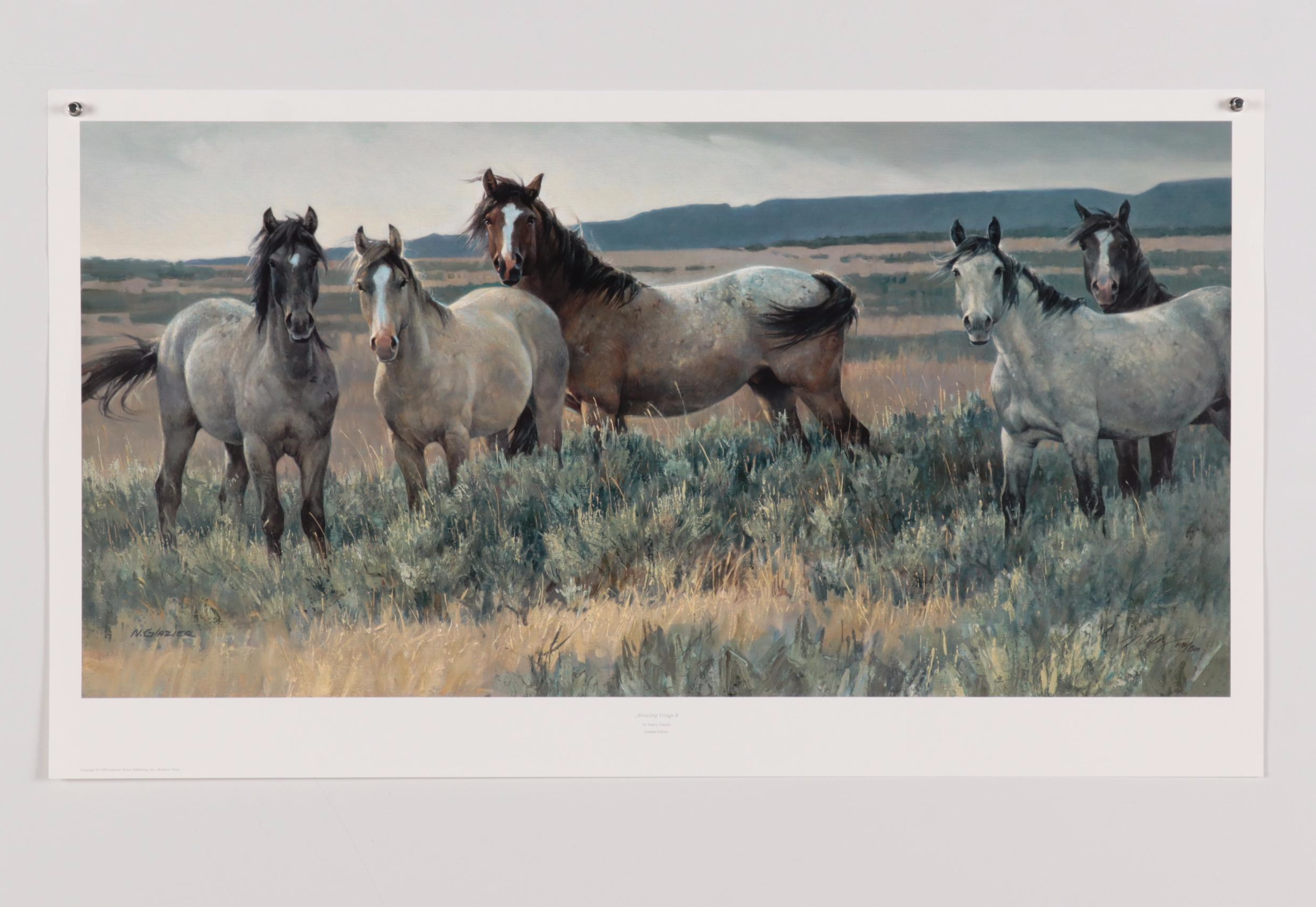 Horse-Themed Offset Lithographs, Late 20th Century