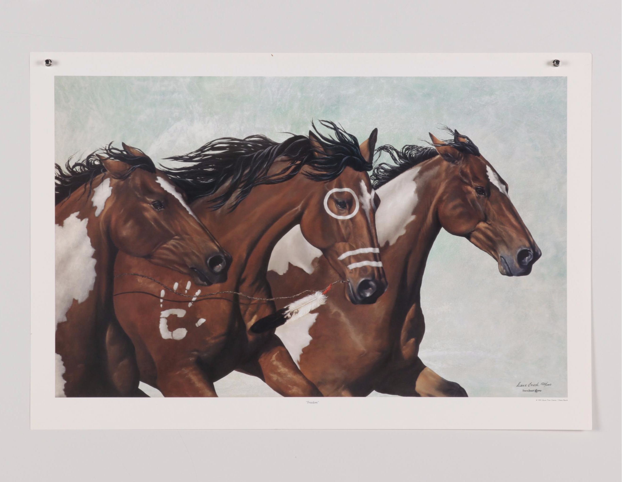 Horse-Themed Offset Lithographs, Late 20th Century