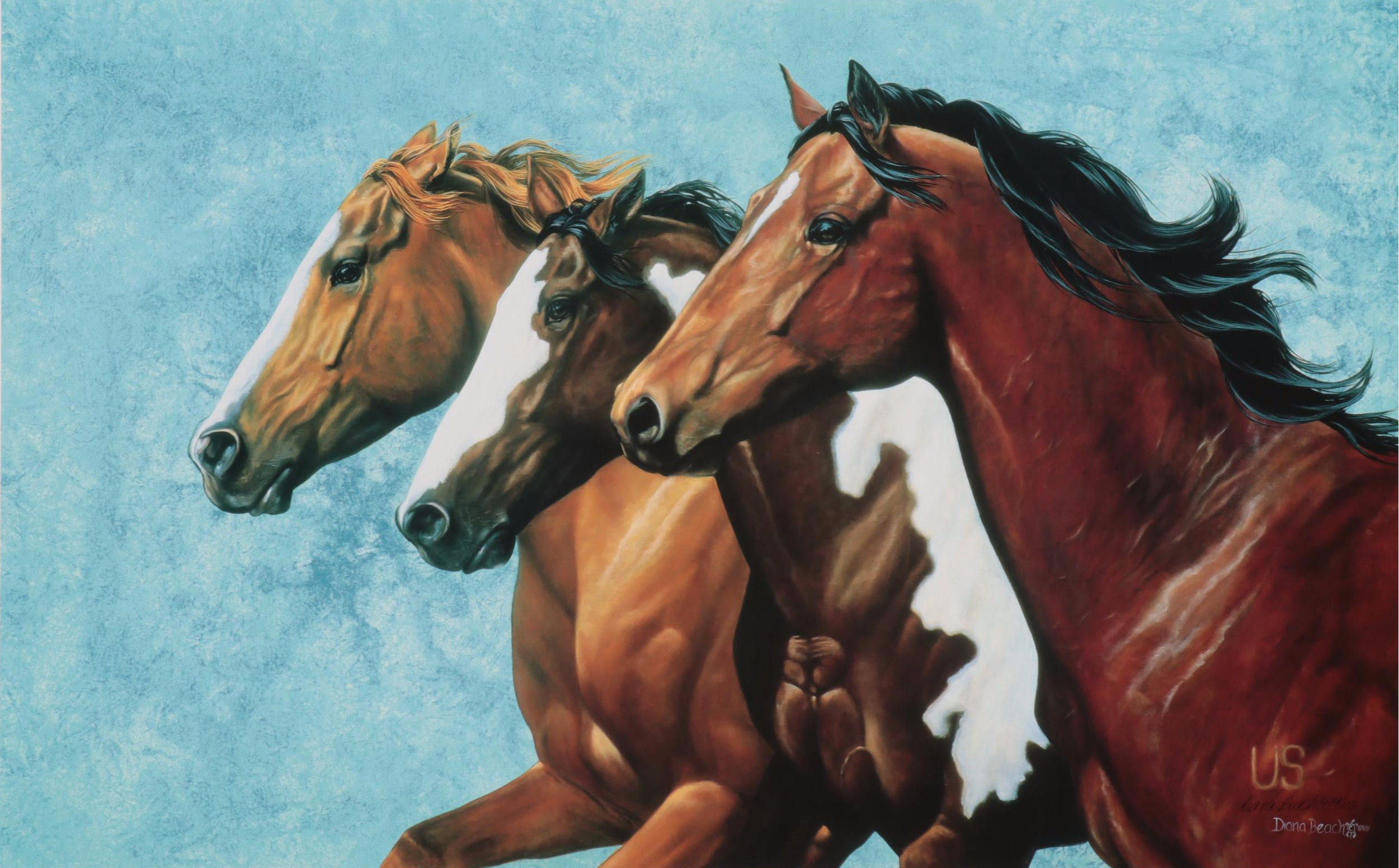 Horse-Themed Offset Lithographs, Late 20th Century