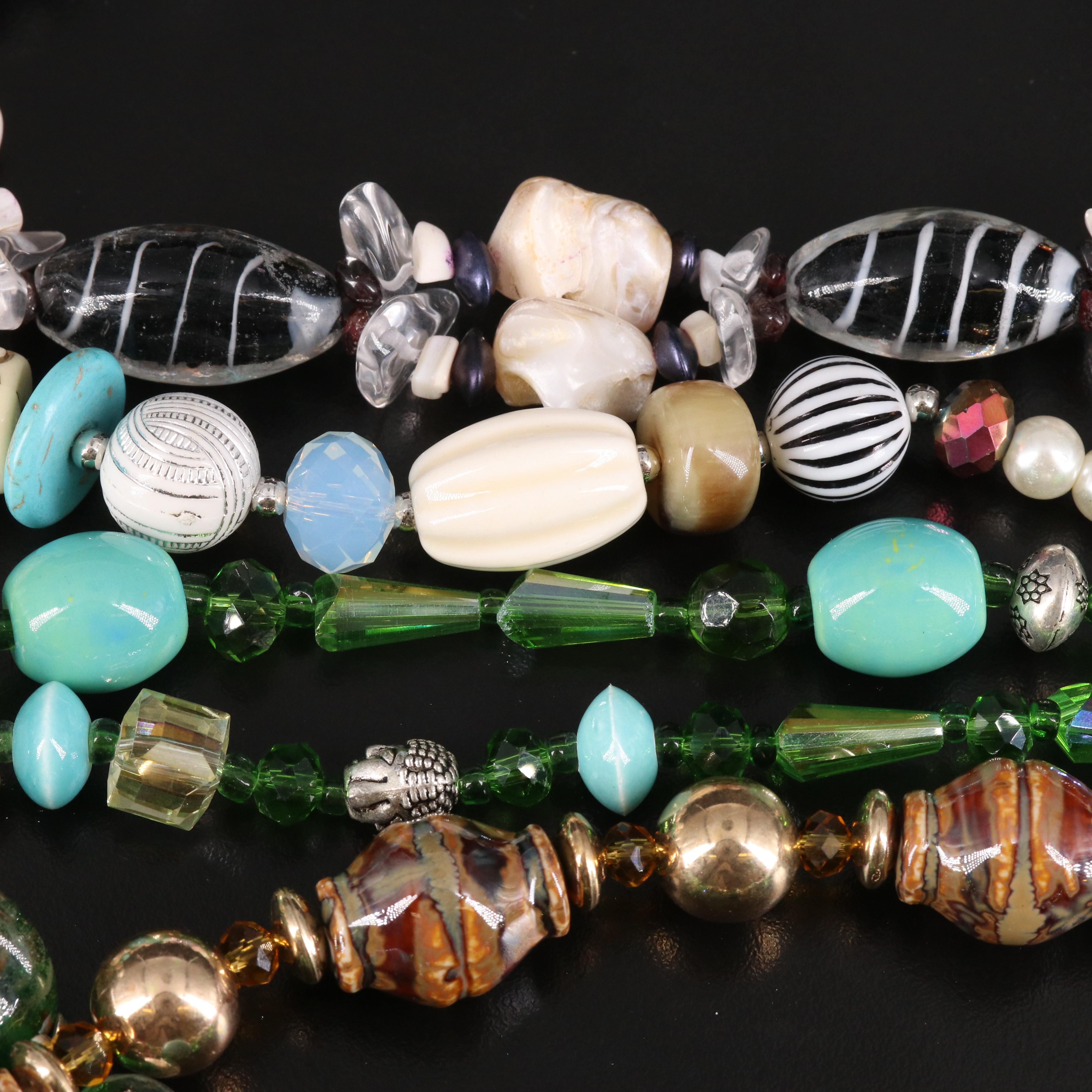 Art Glass and Lampwork Beaded Necklace Selection