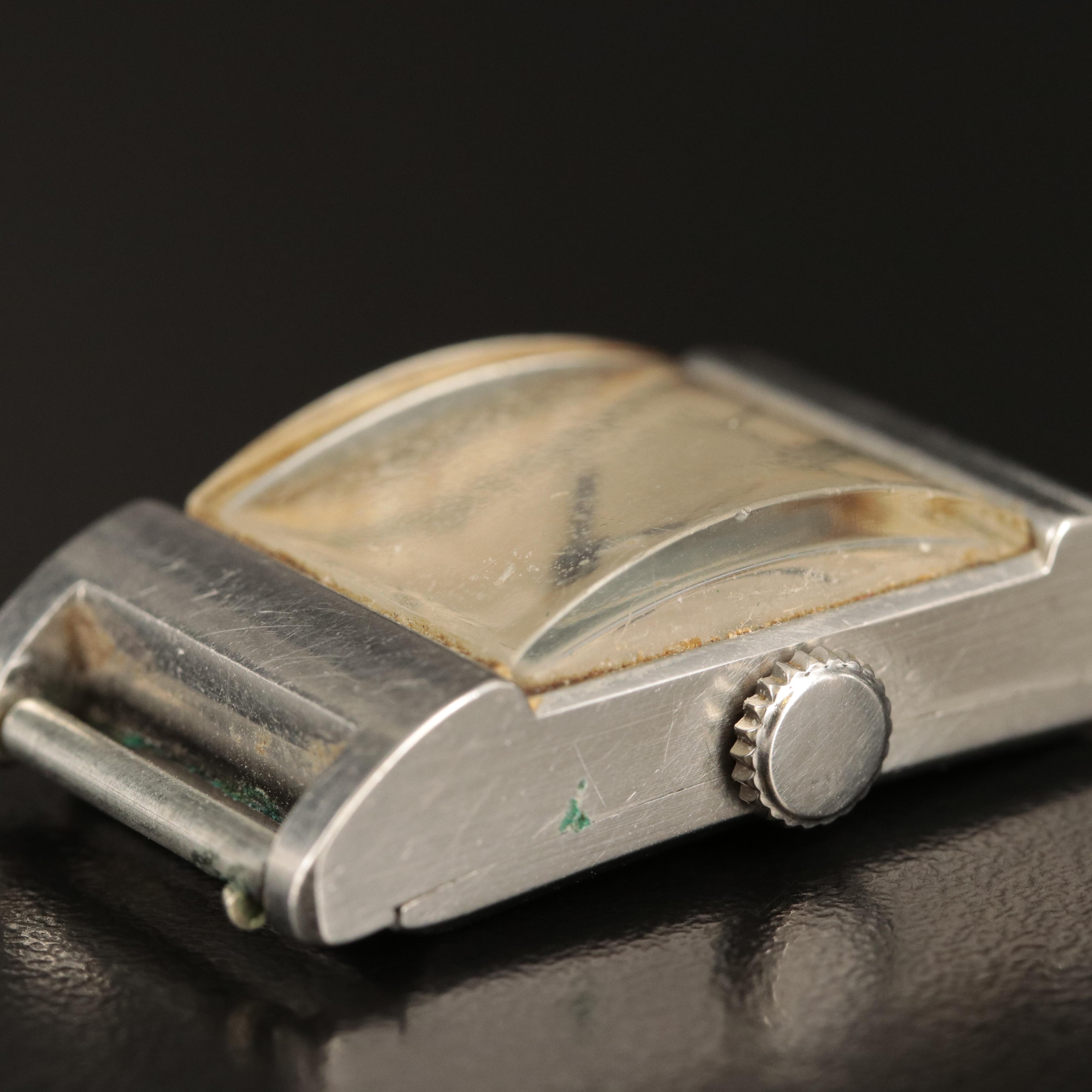 Vintage Omega Tank Style Stainless Steel Watch