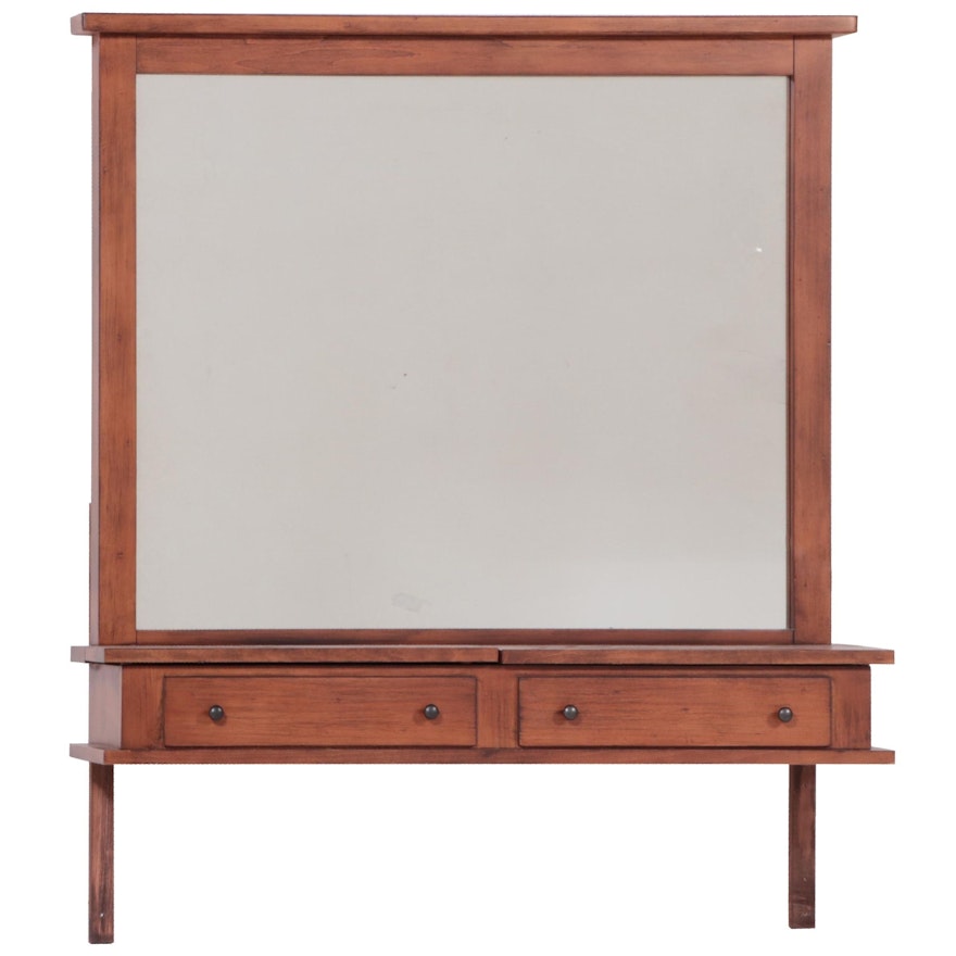 Outlook International Dresser Mirror with Hinged Faux Drawers and Power Outlet