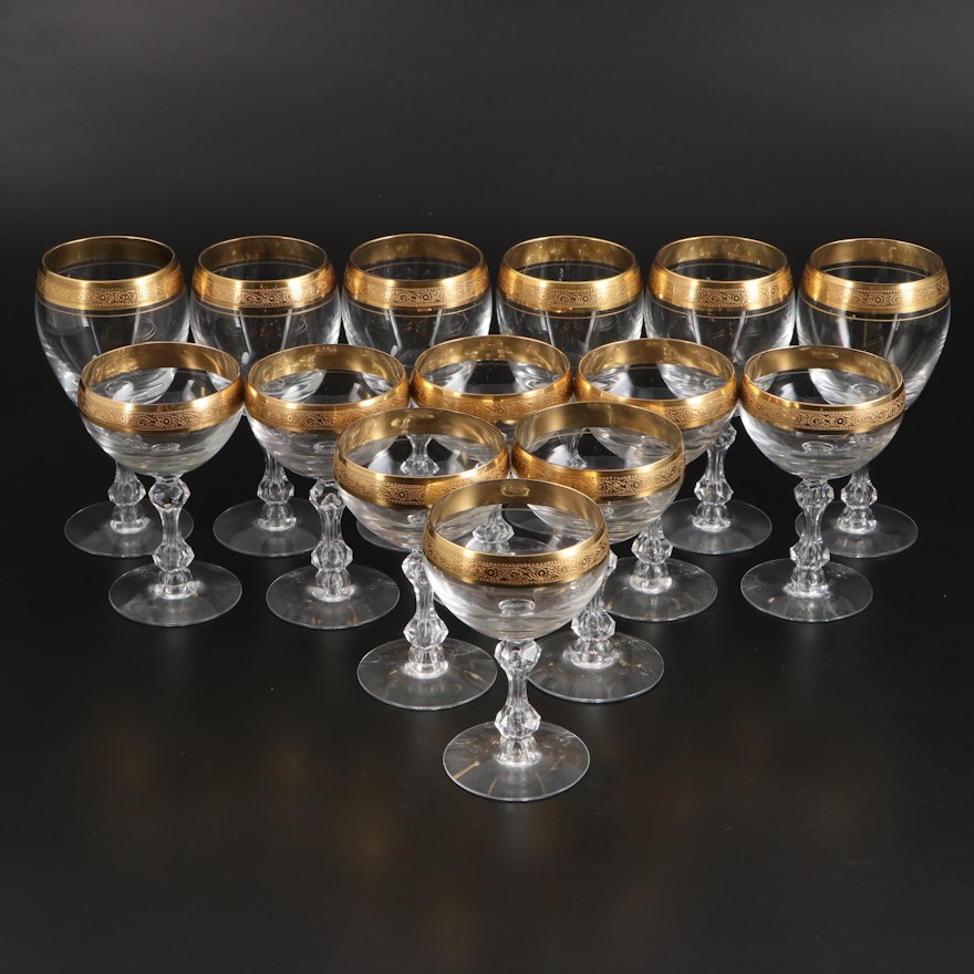 Tiffin-Franciscan "Westchester" Gold Encrusted Stemware, 1965-1978