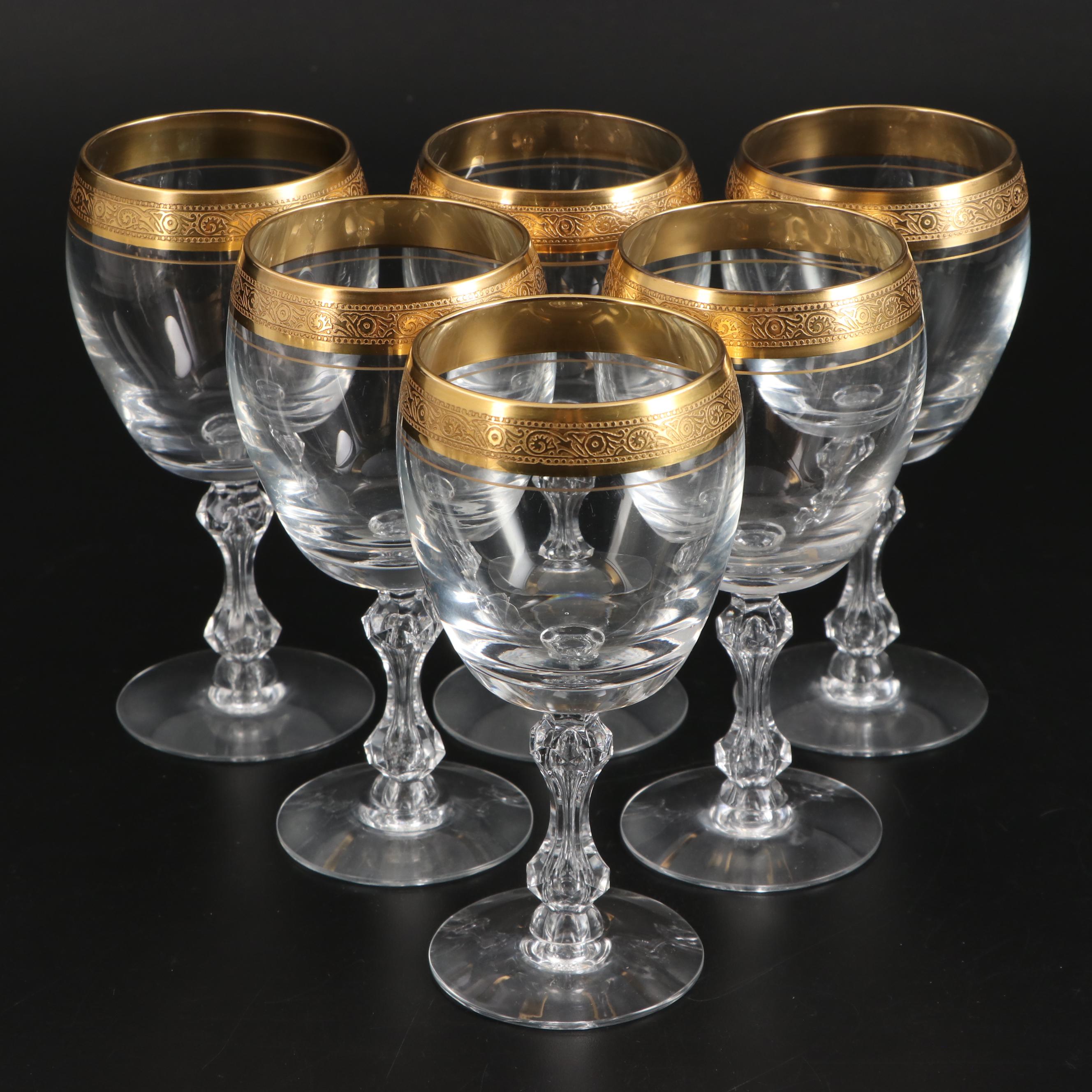 Tiffin-Franciscan "Westchester" Gold Encrusted Stemware, 1965-1978