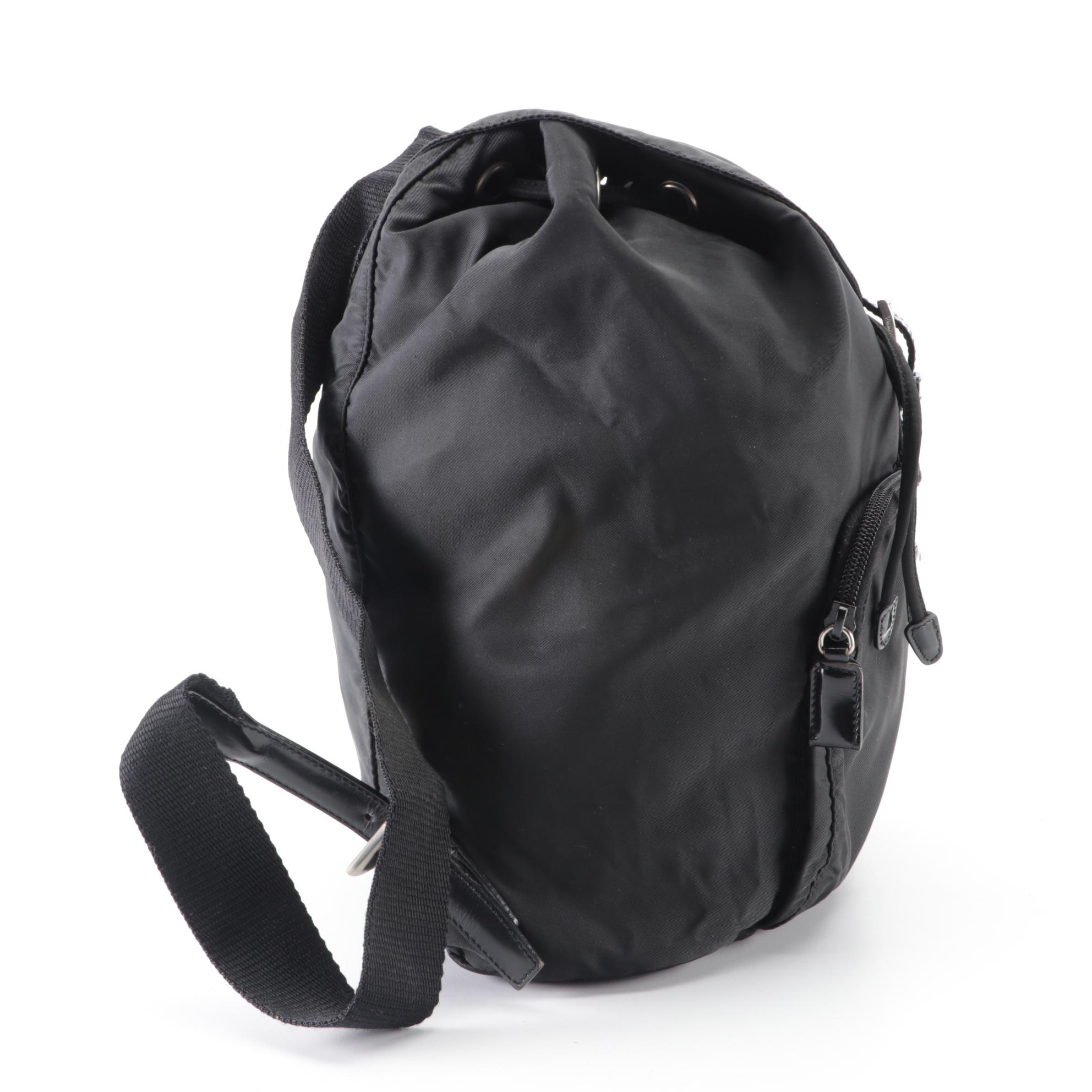 Prada Backpack in Black Tessuto Nylon and Leather Trim