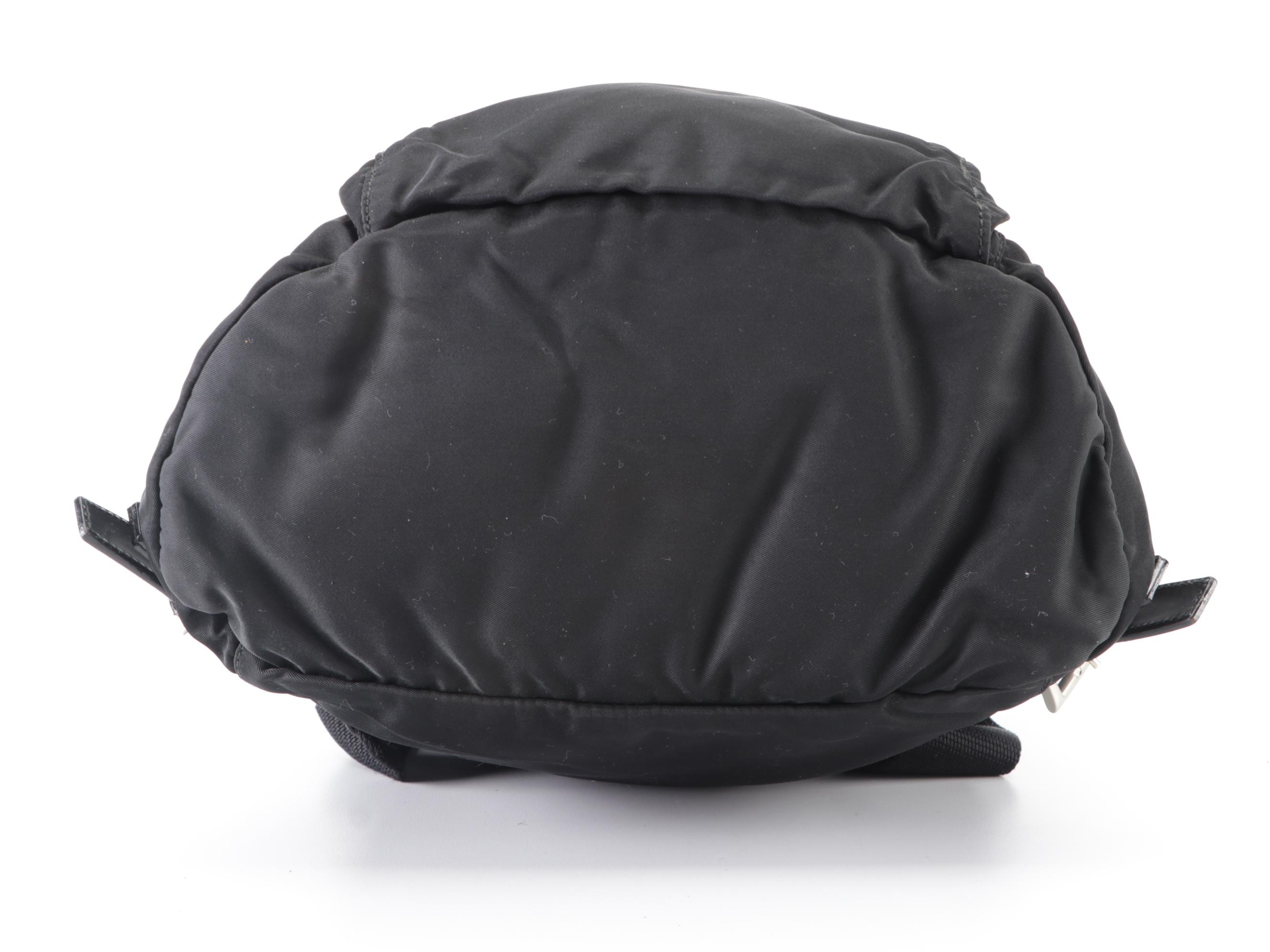 Prada Backpack in Black Tessuto Nylon and Leather Trim