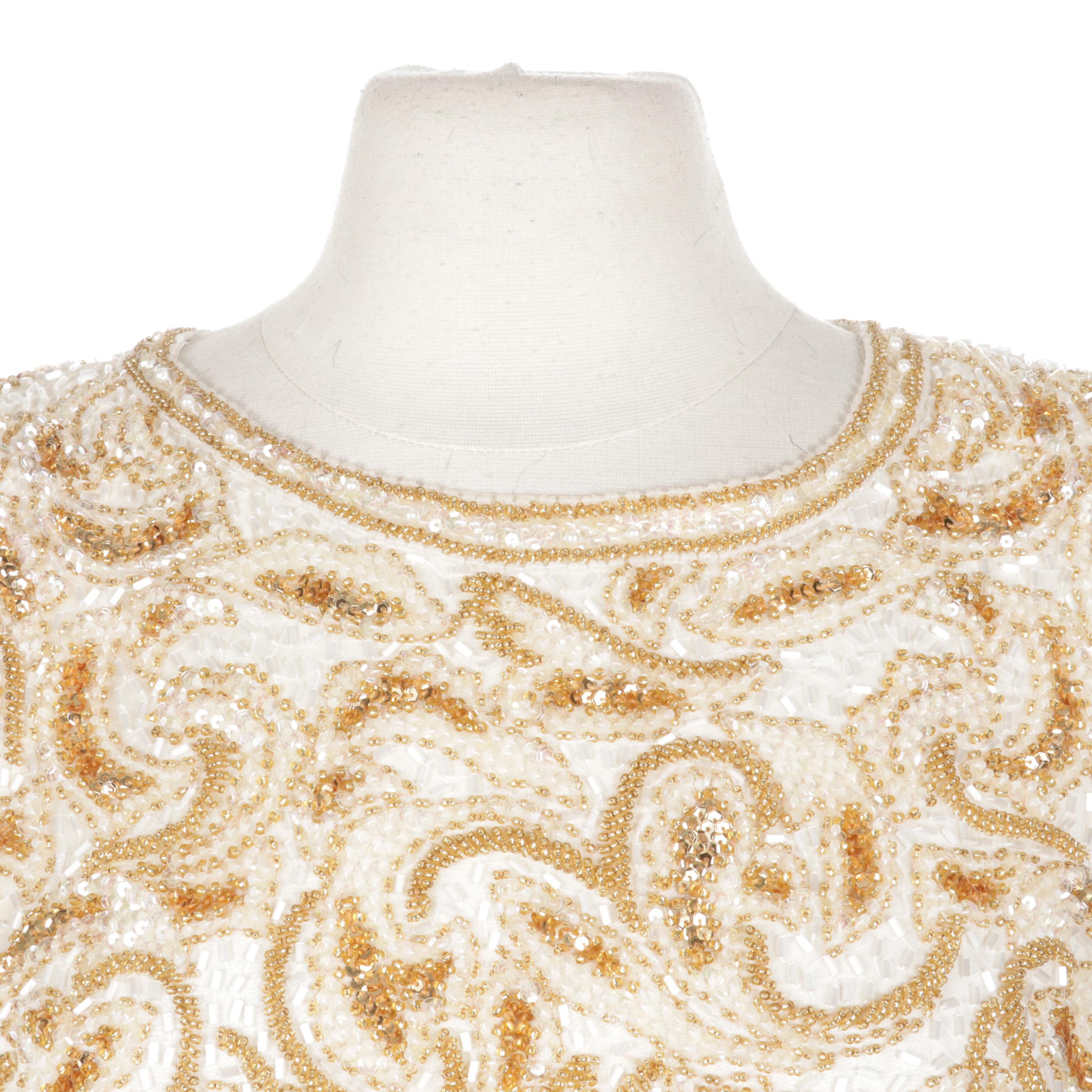 George F. Couture Hand-Beaded Silk Blend Evening Dress from Saks Fifth Avenue