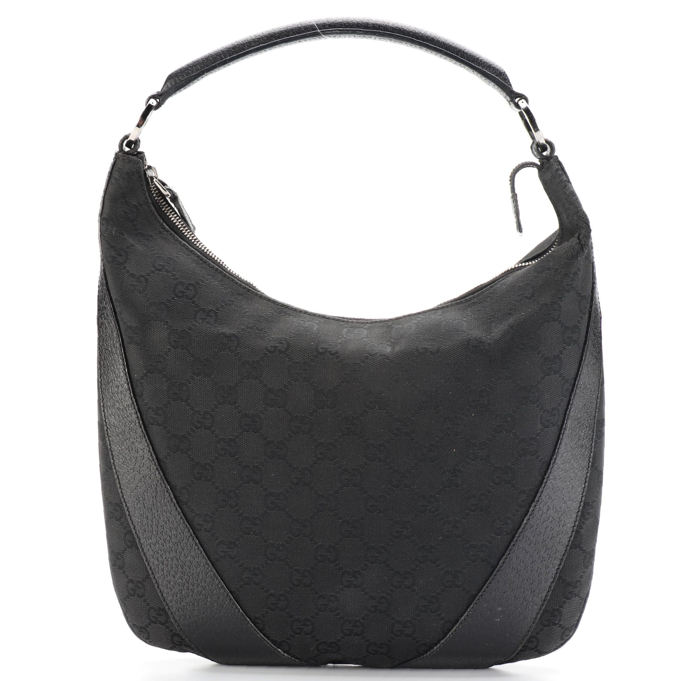 Gucci GG Canvas and Leather Hobo Bag