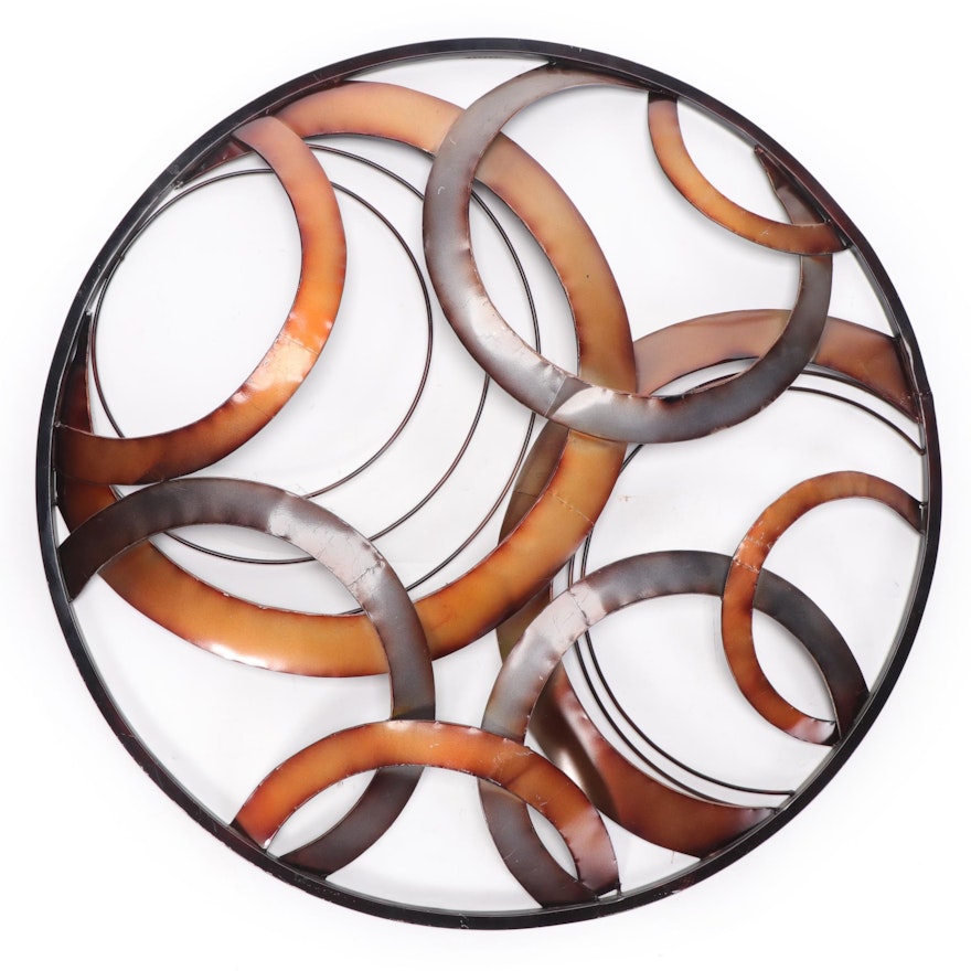 Cut Sheet Metal Overlapping Circles Wall Hanging