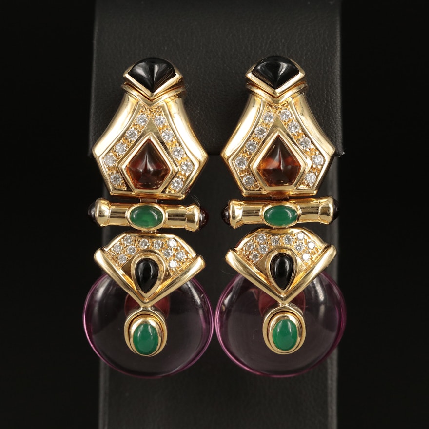 1990s Baten 18K Day-Night Earrings