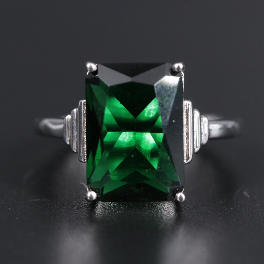 Sterling Silver Emerald Ring