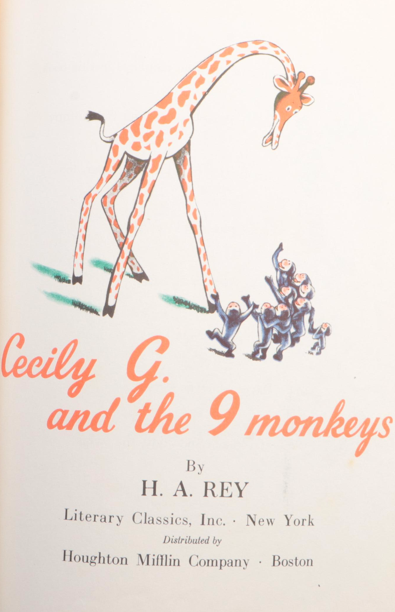 Early Edition "Cecily G. and the Nine Monkeys" by H. A. Rey, Mid-20th Century
