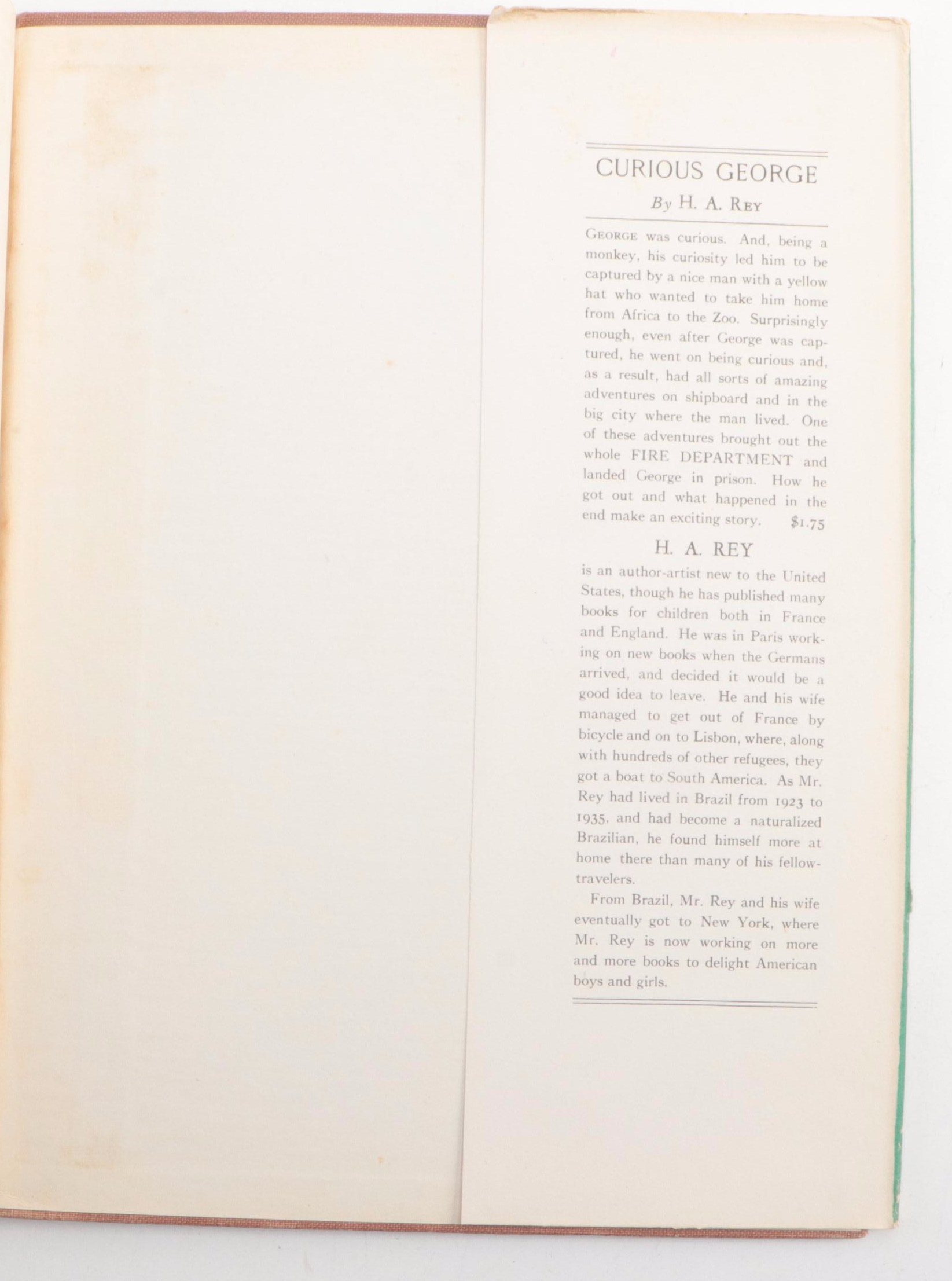 Early Edition "Cecily G. and the Nine Monkeys" by H. A. Rey, Mid-20th Century