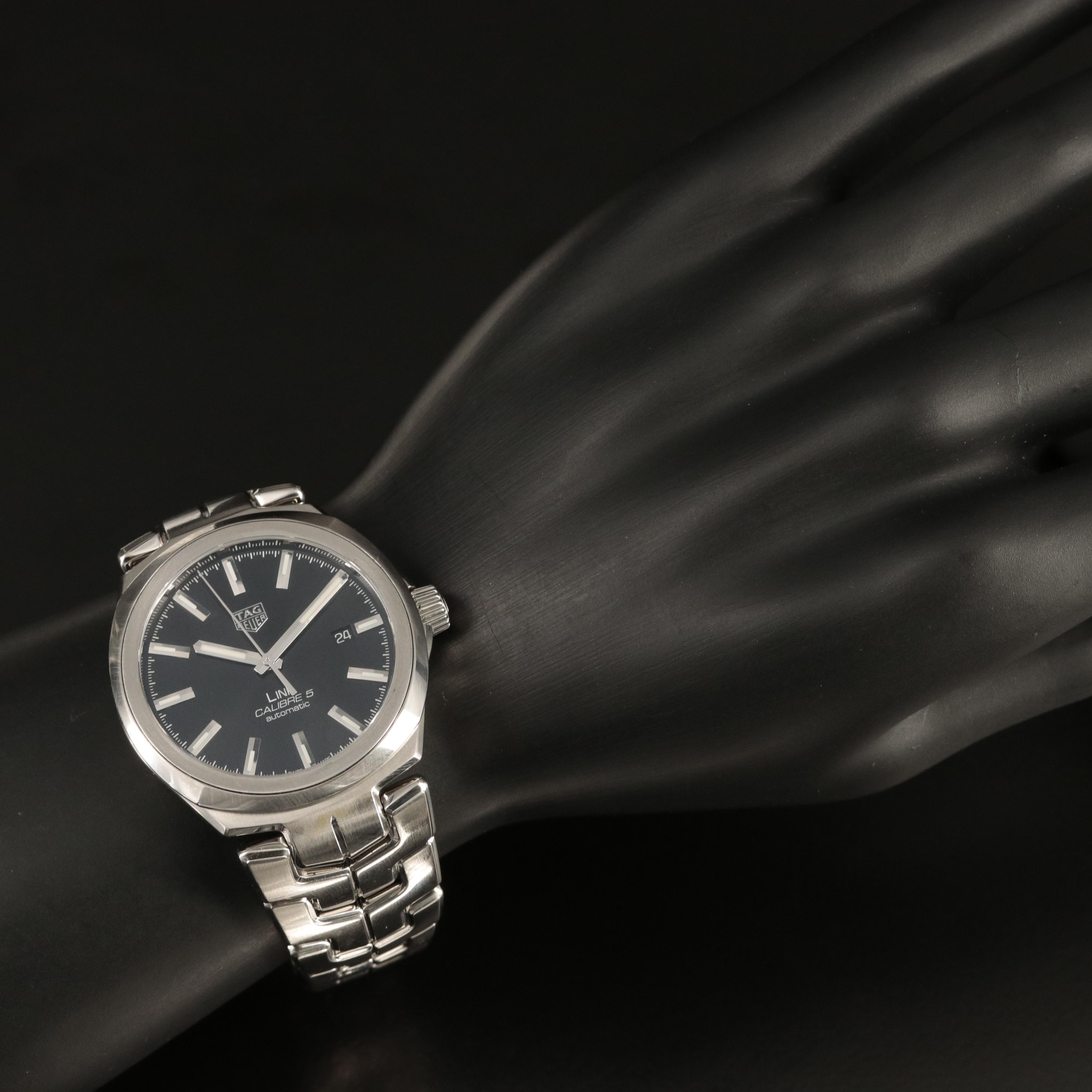 TAG Heuer Stainless Steel Link Calibre 5 Automatic Date Watch