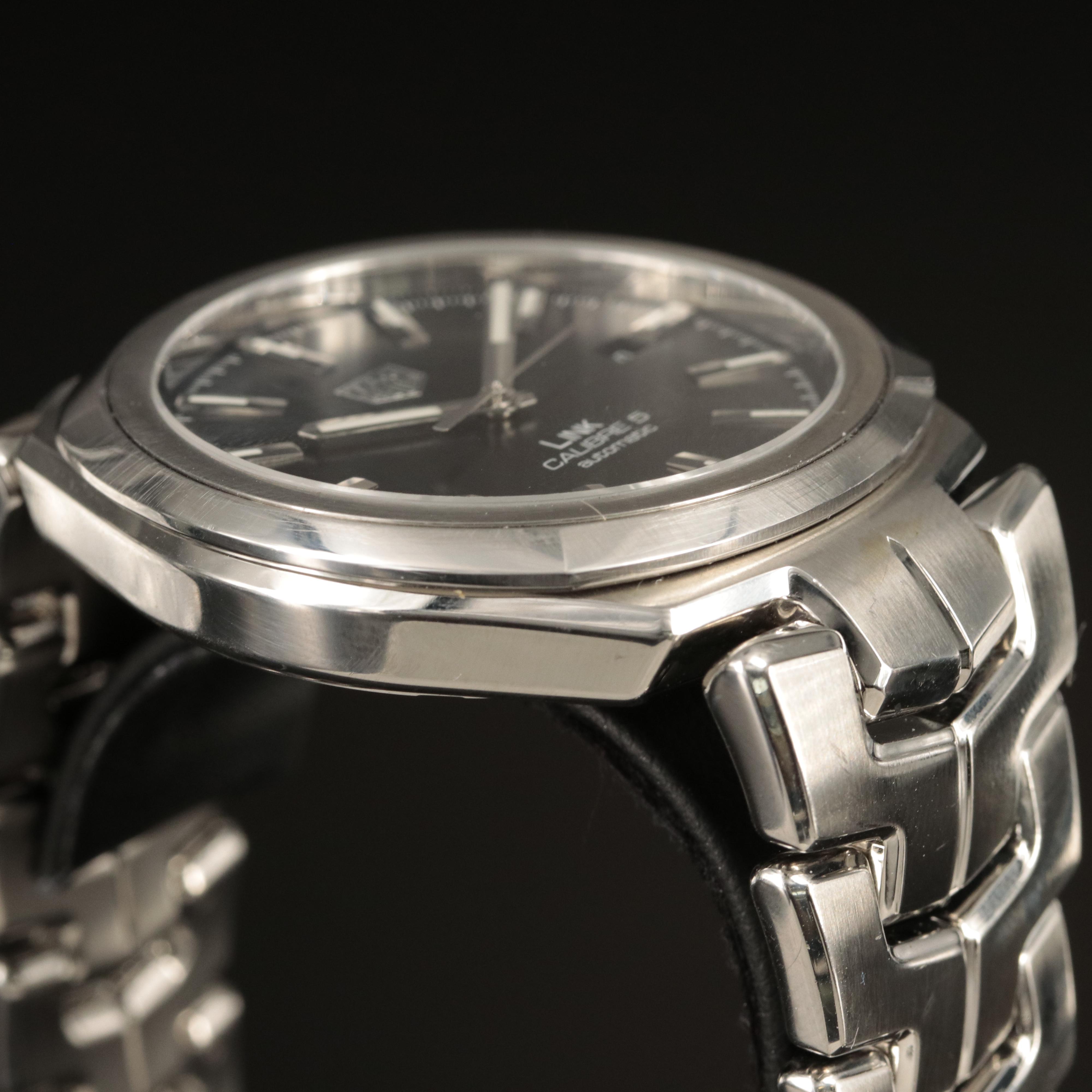 TAG Heuer Stainless Steel Link Calibre 5 Automatic Date Watch