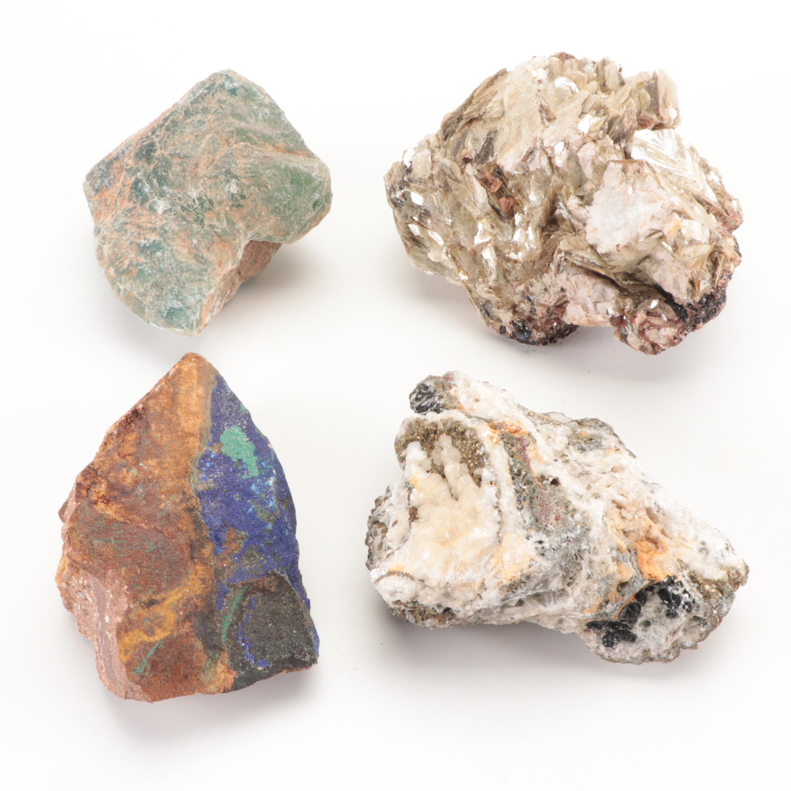 Large Marcasite and Pyrite on Matrix, Fluorite and Other Mineral Specimens