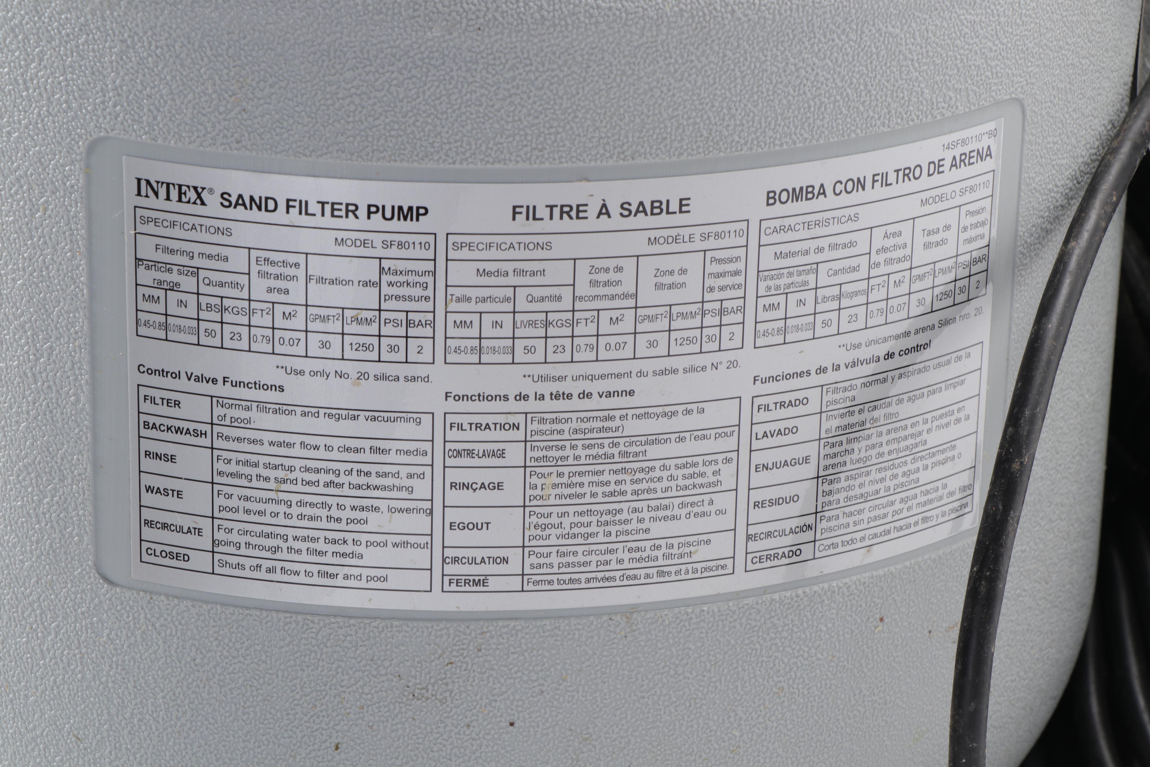 Intex Sand Filter Pump