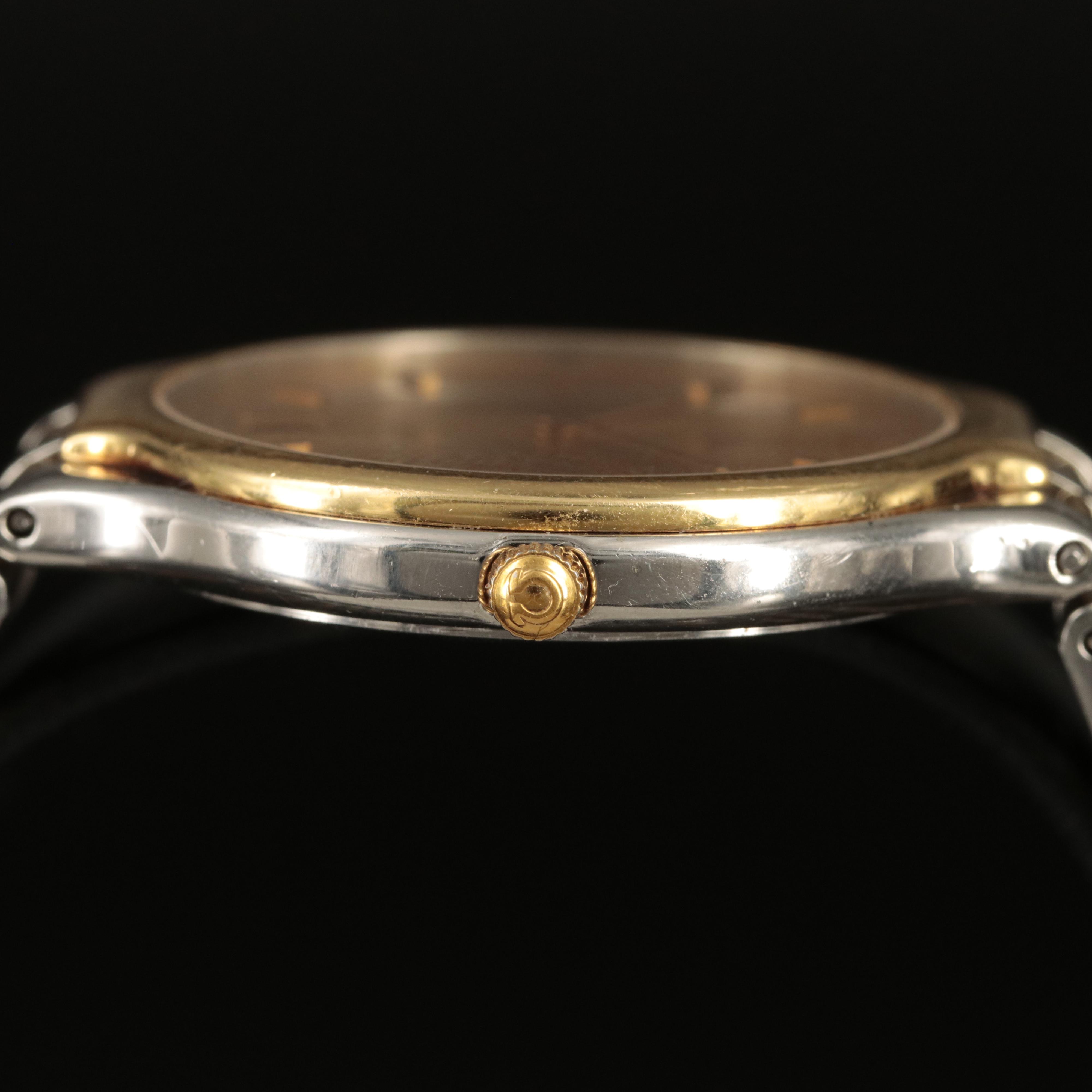 1990s Omega DeVille 18K and Stainless Steel Quartz Watch