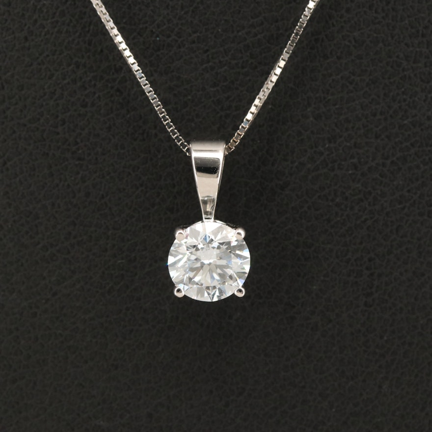 14K 0.74 CT Lab Grown Diamond Solitaire Necklace