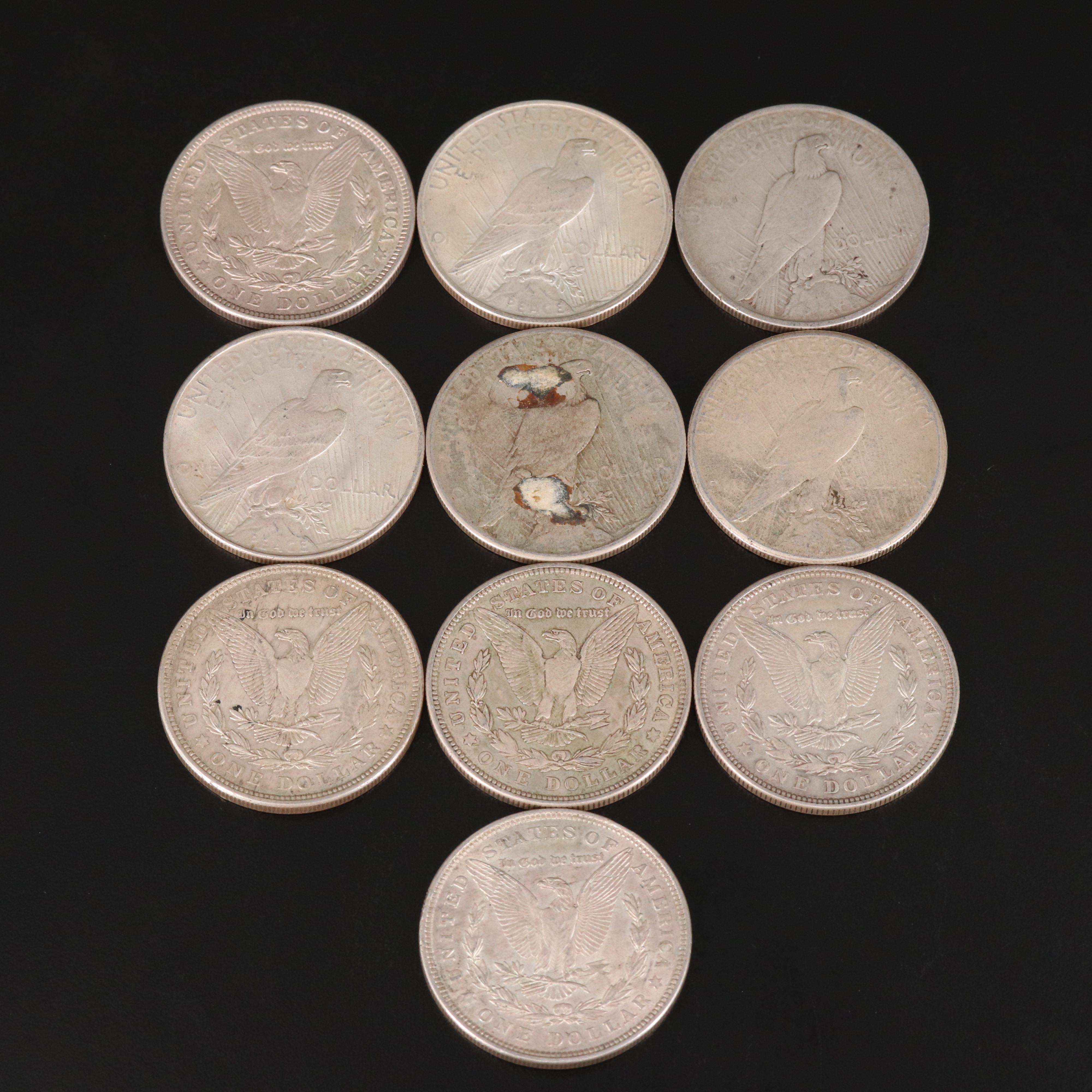 Ten United States Silver Dollars