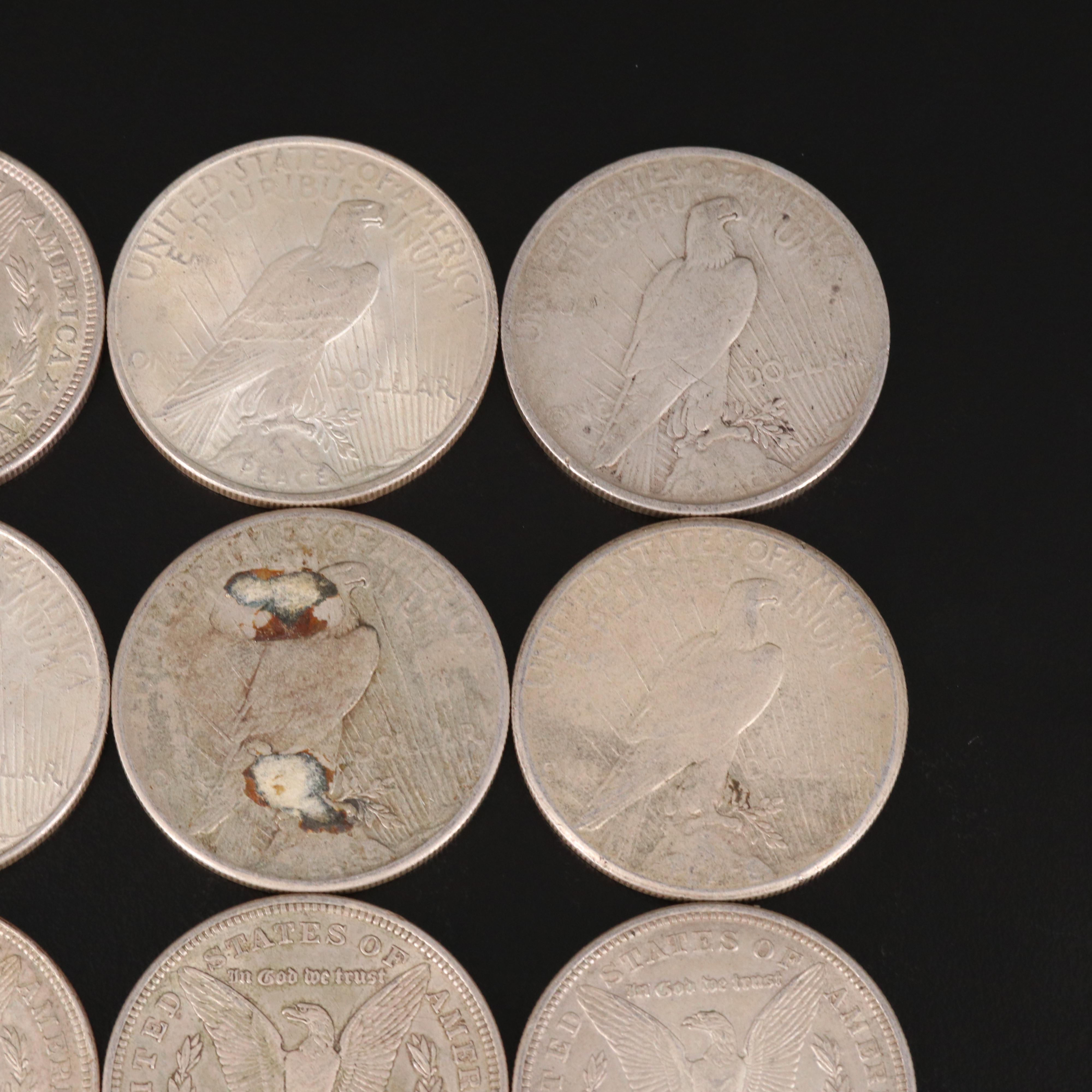 Ten United States Silver Dollars