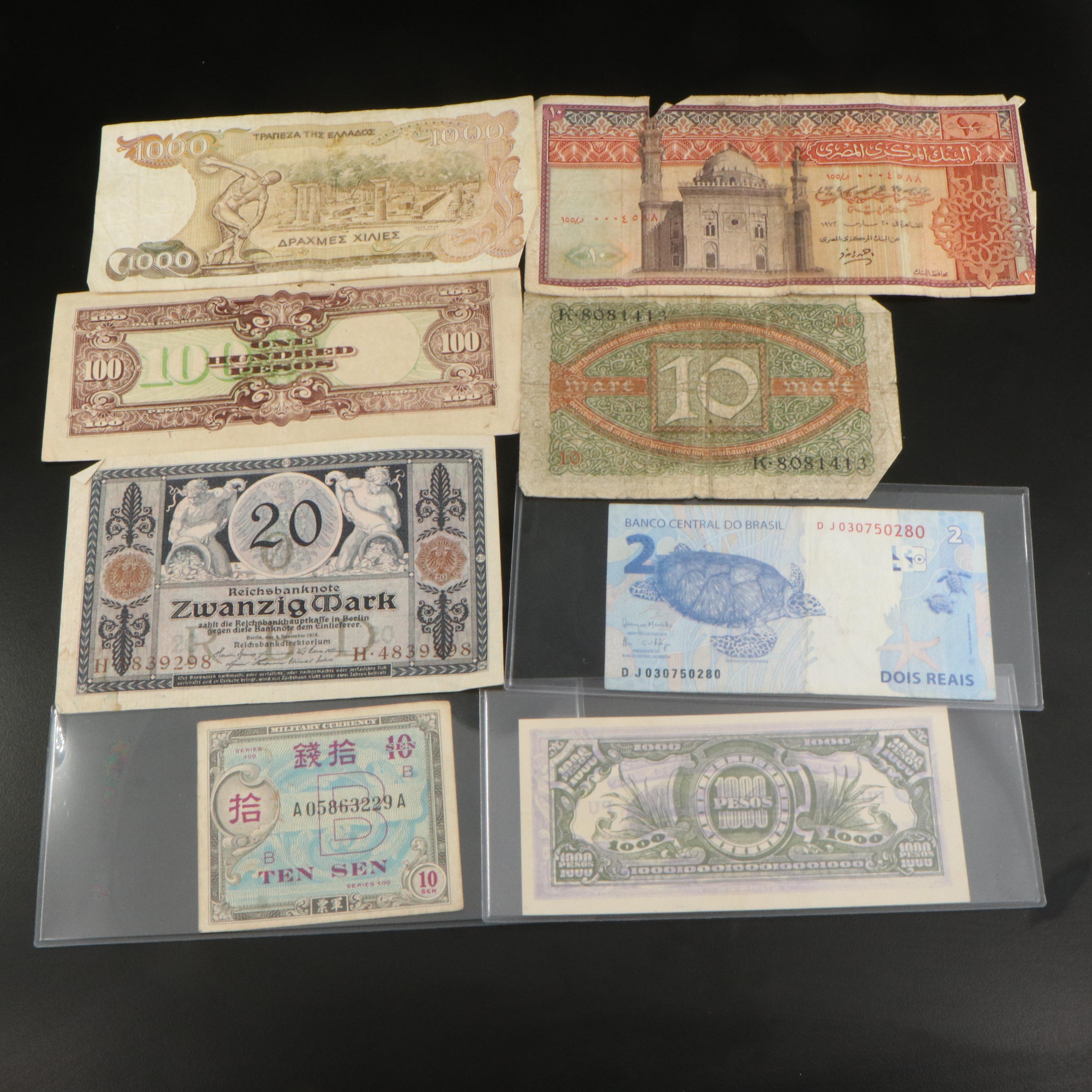 Assortment of Foreign Coins and Currency