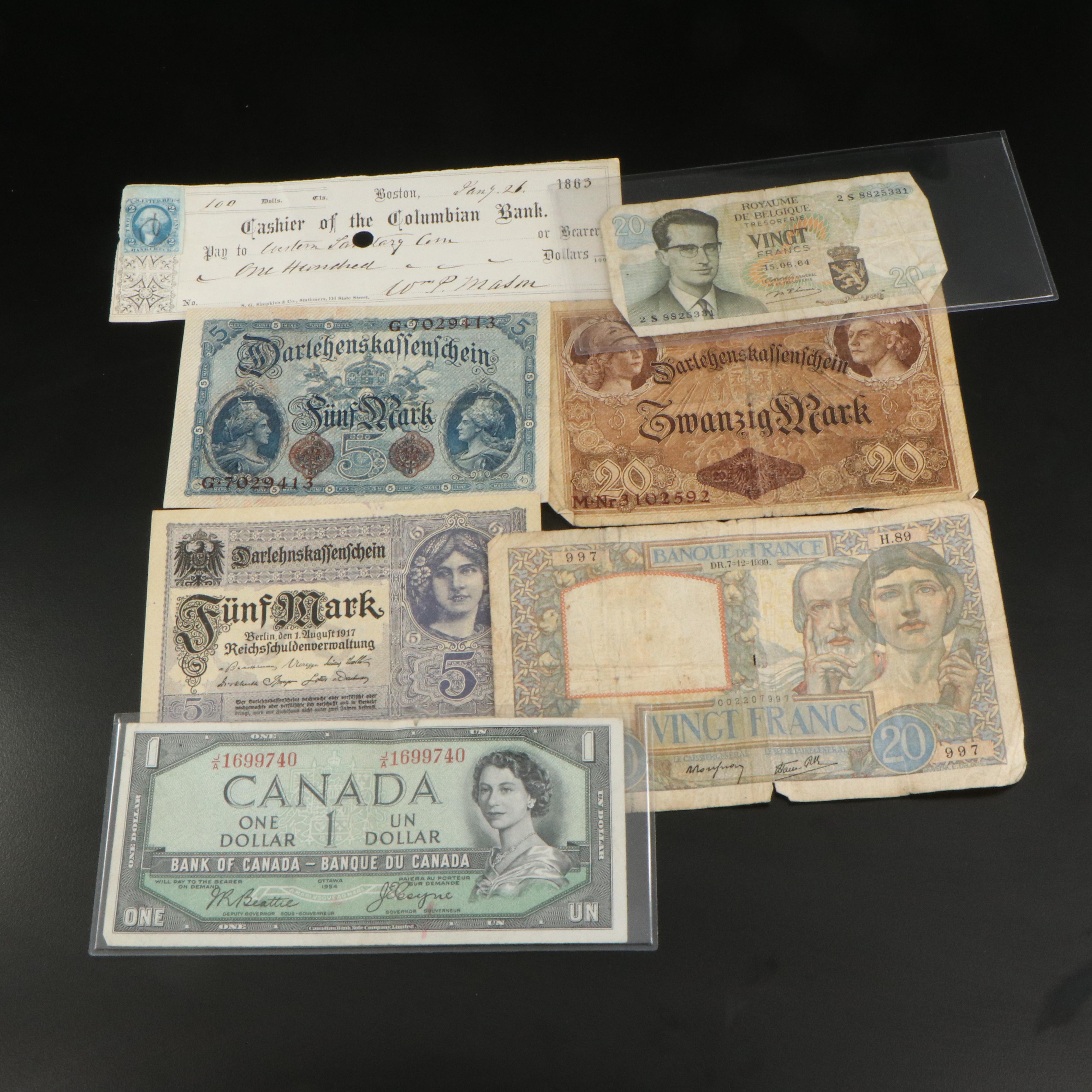 Assortment of Foreign Coins and Currency