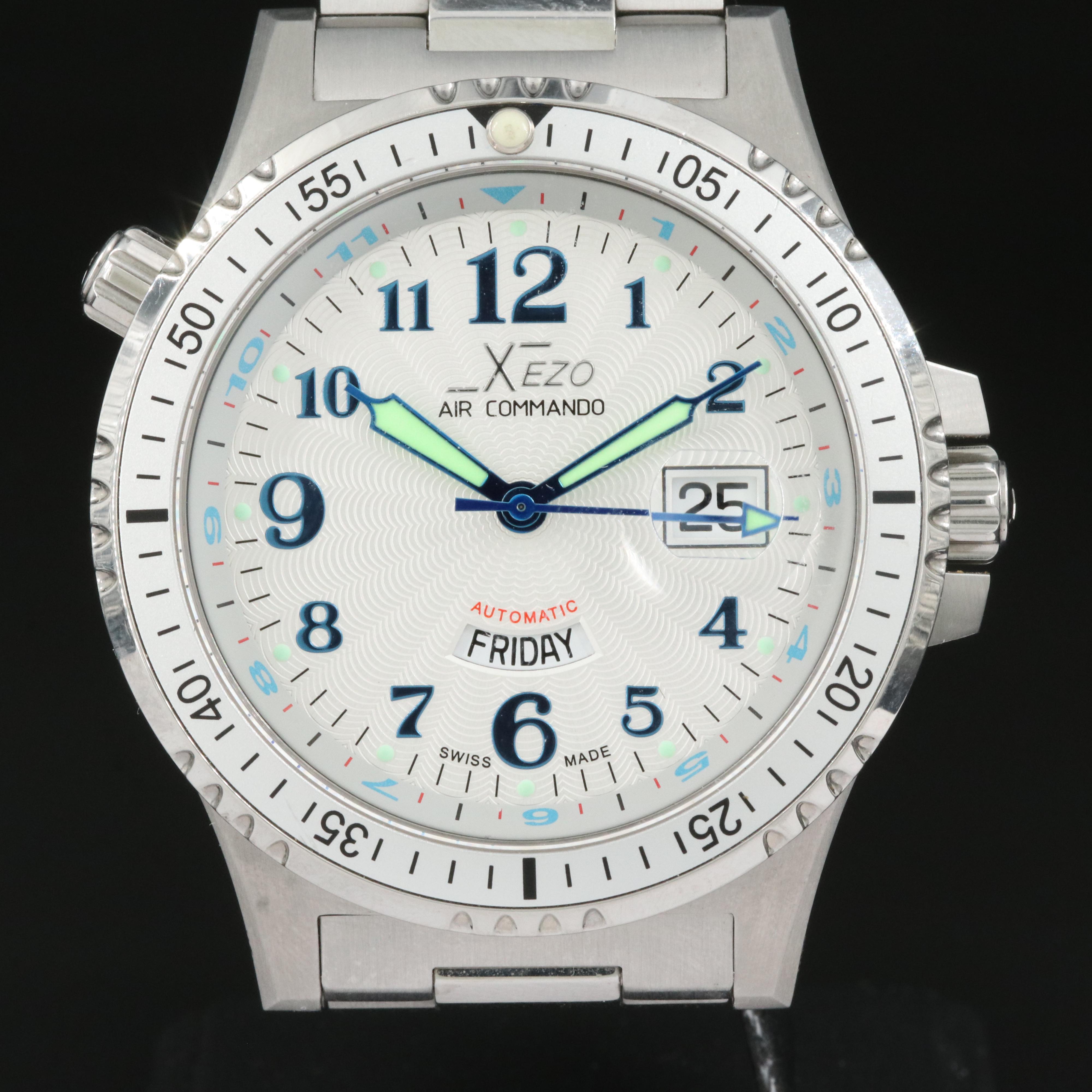Xezo Air Commando D44S Watch with Guilloche Dial