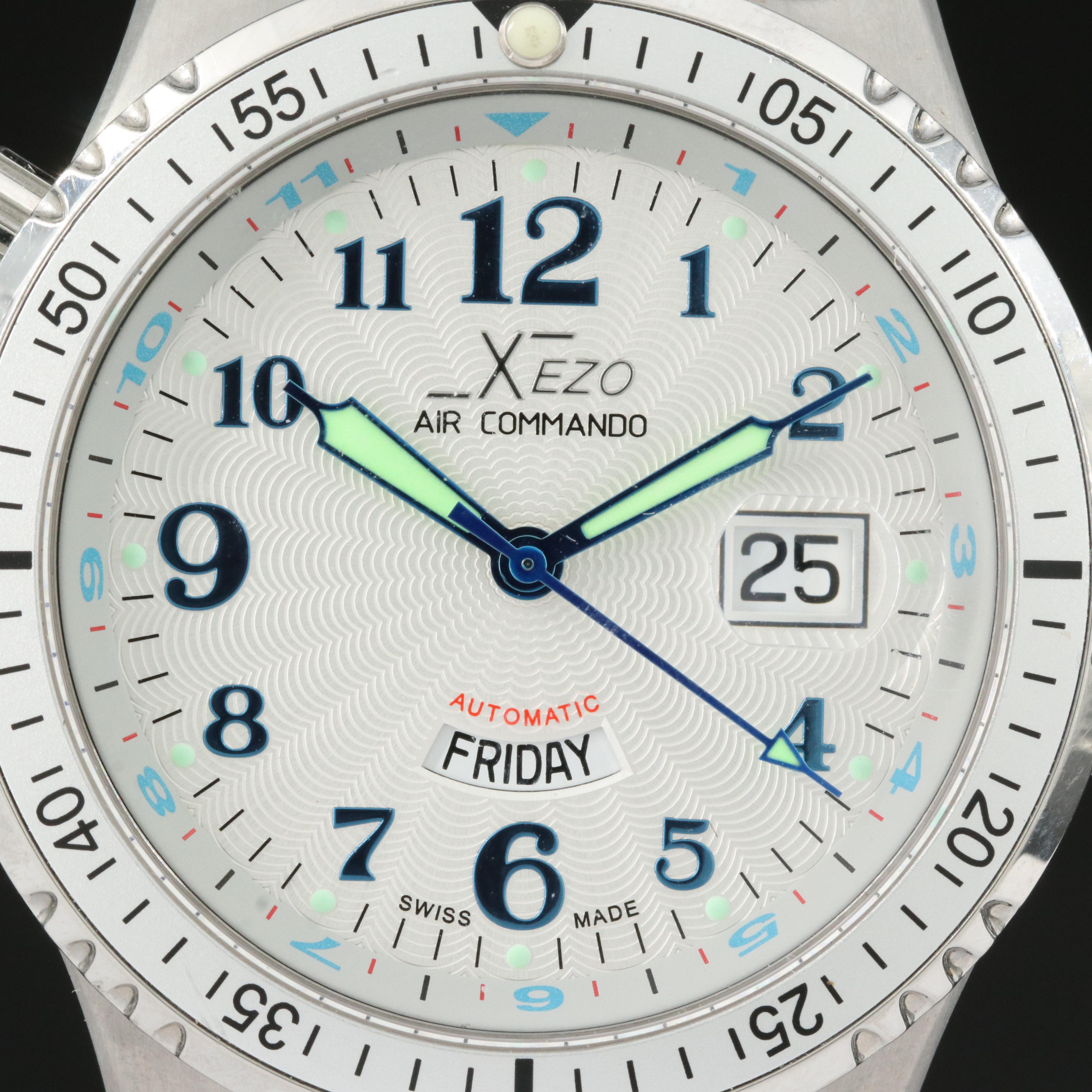 Xezo Air Commando D44S Watch with Guilloche Dial