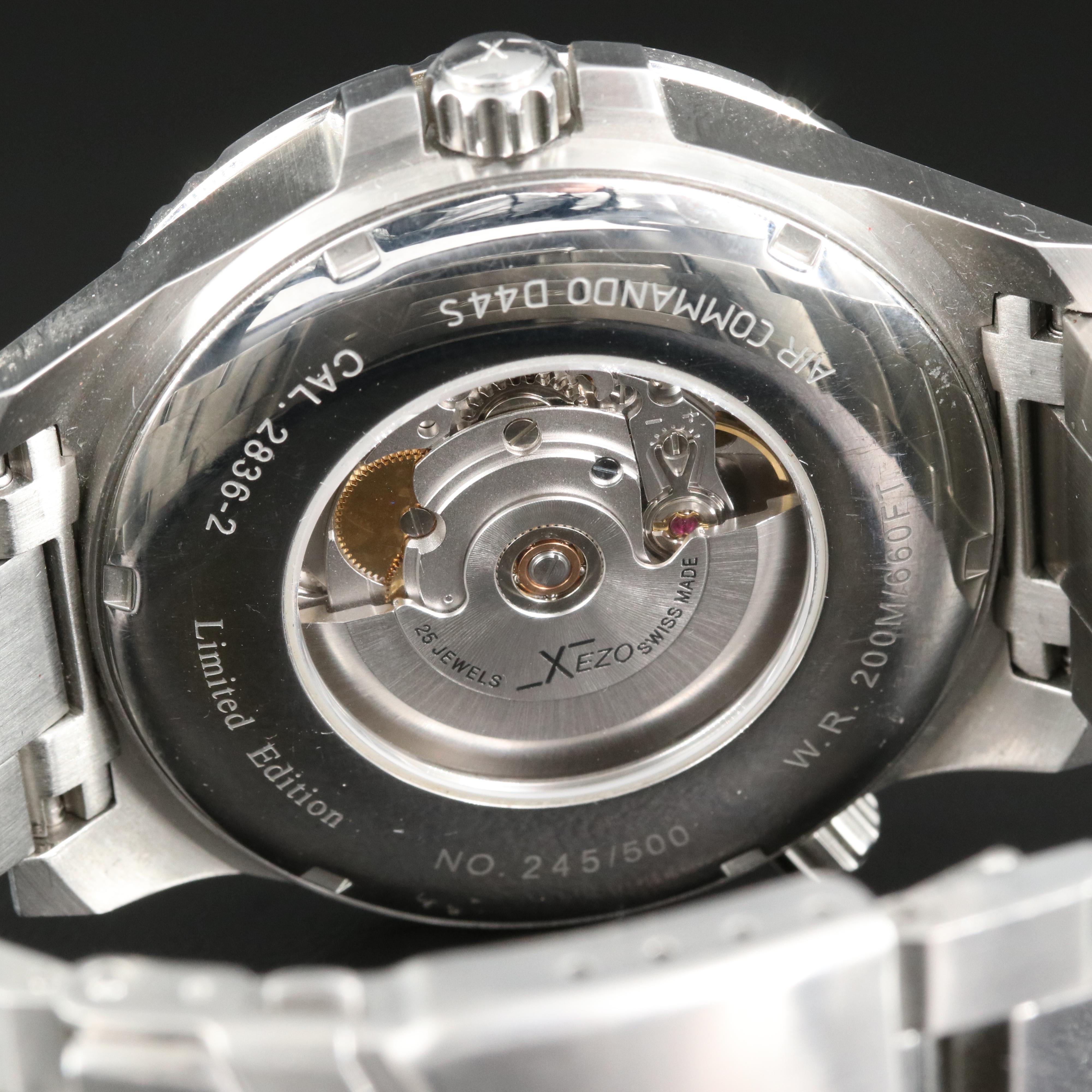 Xezo Air Commando D44S Watch with Guilloche Dial