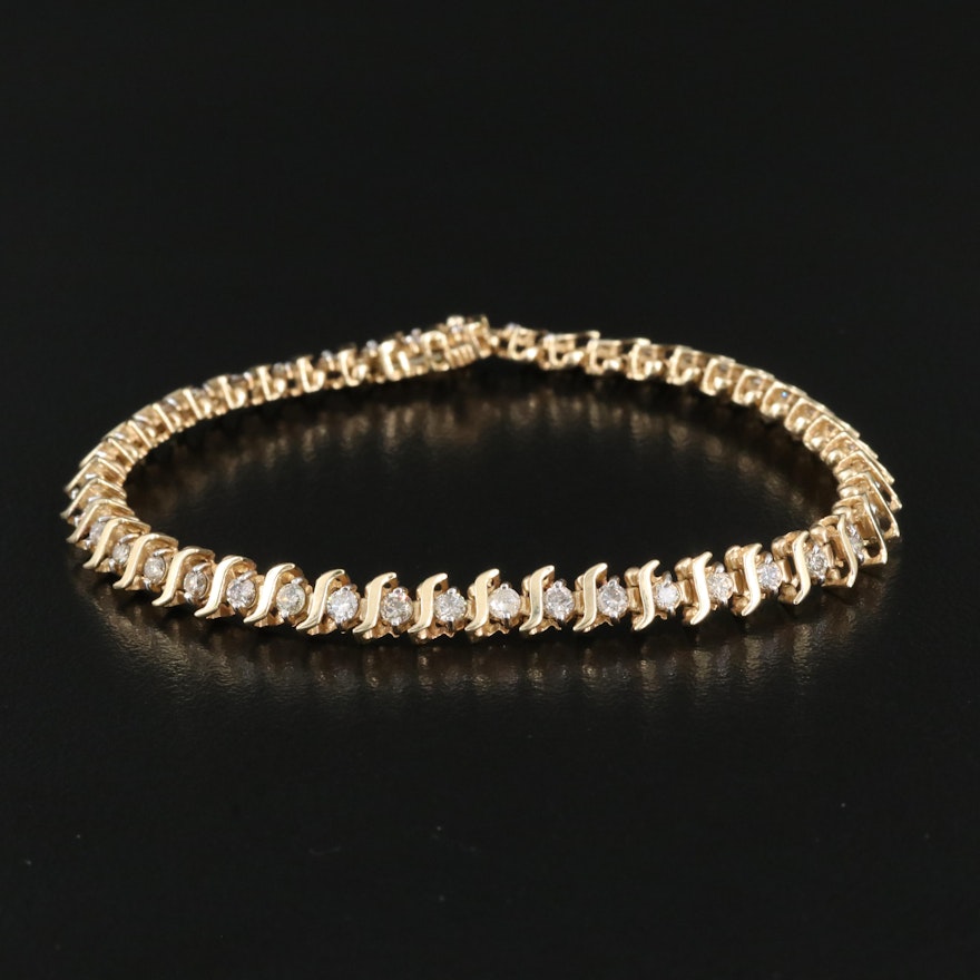 10K 2.07 CTW Diamond S-Link Bracelet