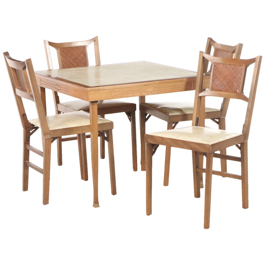 Five-Piece Mid Century Modern Maple Folding Dining Set