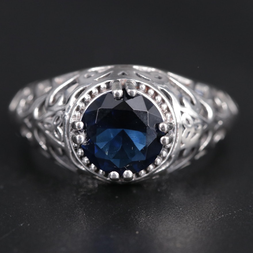 Sterling Silver Sapphire Ring