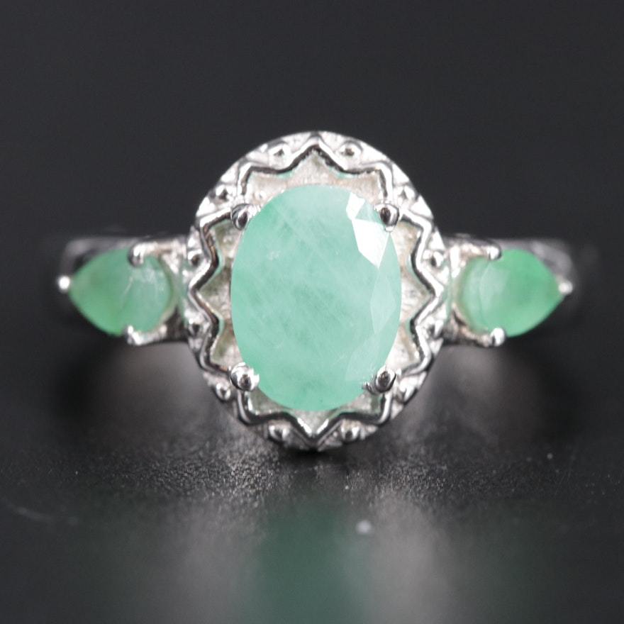 Sterling Silver Emerald Ring