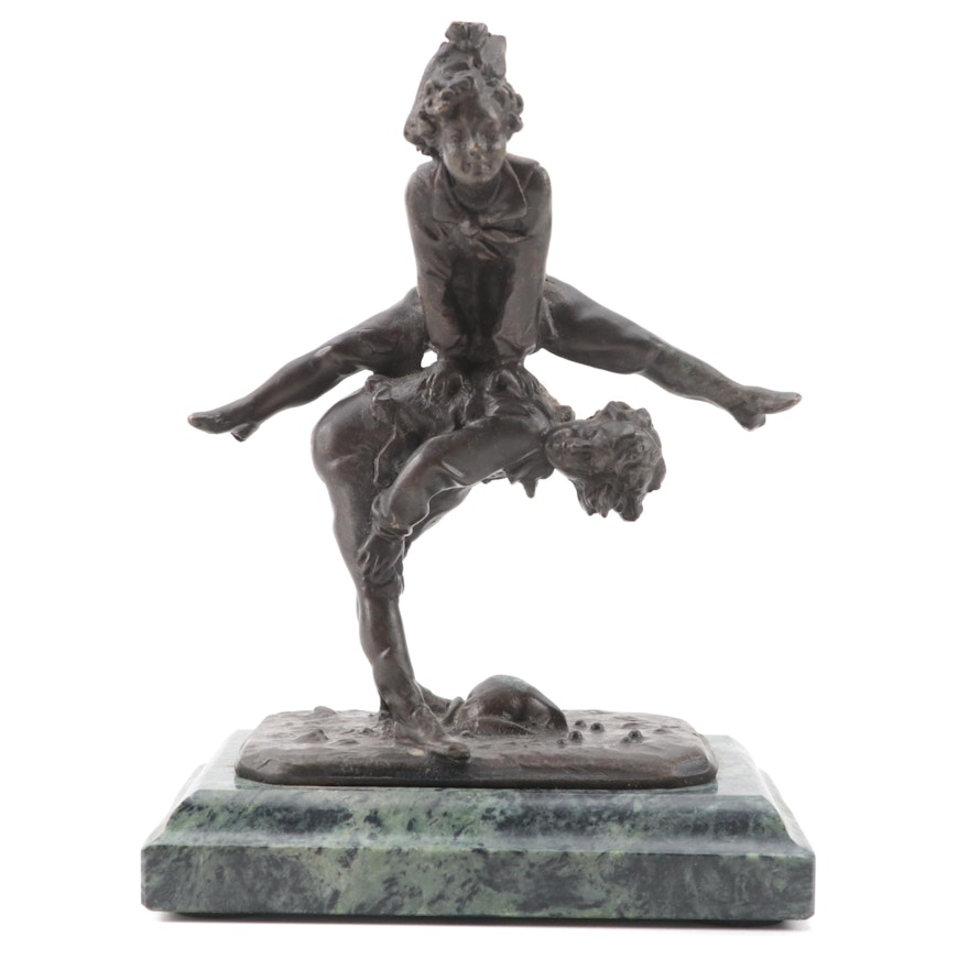 Cast Bronze Sculpture After Alfred Barye "Leapfrog"